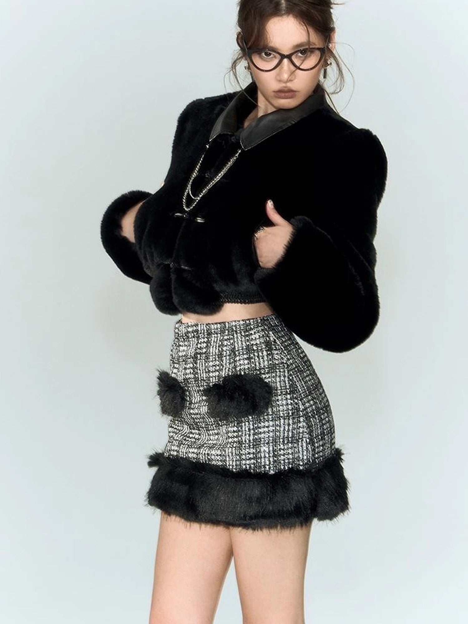 OfAkiva Akiva Winter Mink Fur Coat Women Slow Rock Style