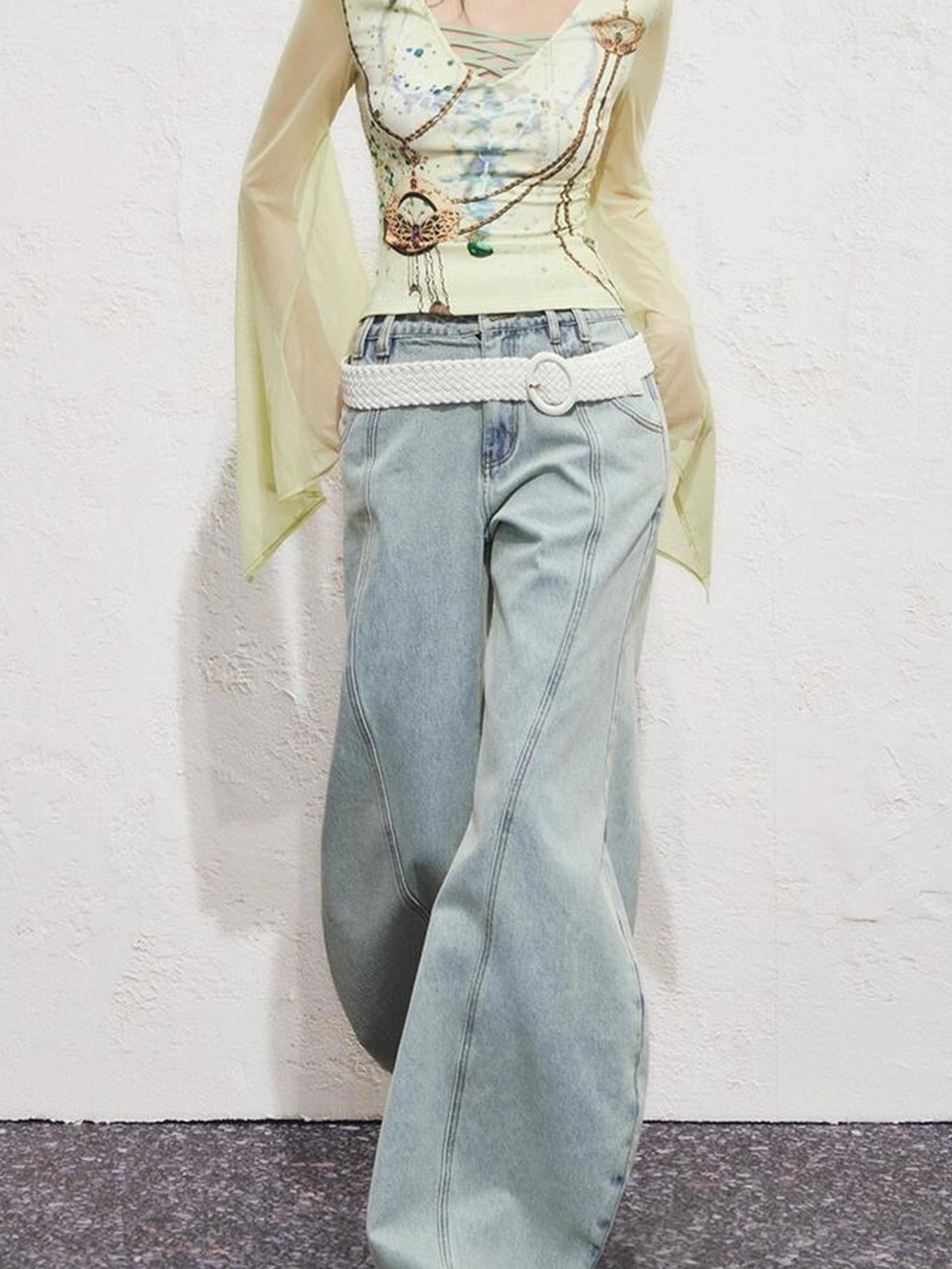 OfAkiva Aqua Split Scythe Pocket Heavyweight Jeans