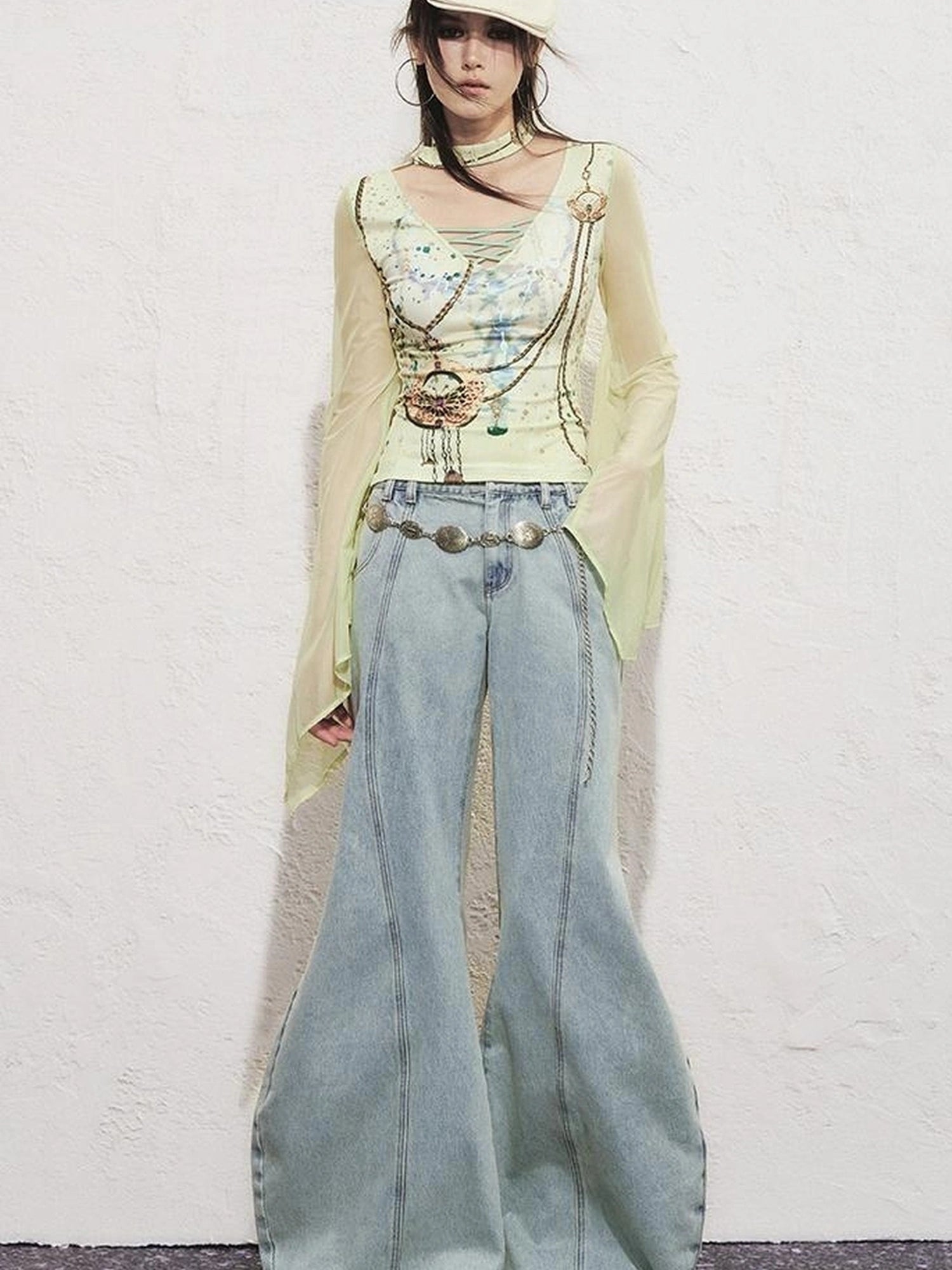 OfAkiva Aqua Split Scythe Pocket Heavyweight Jeans