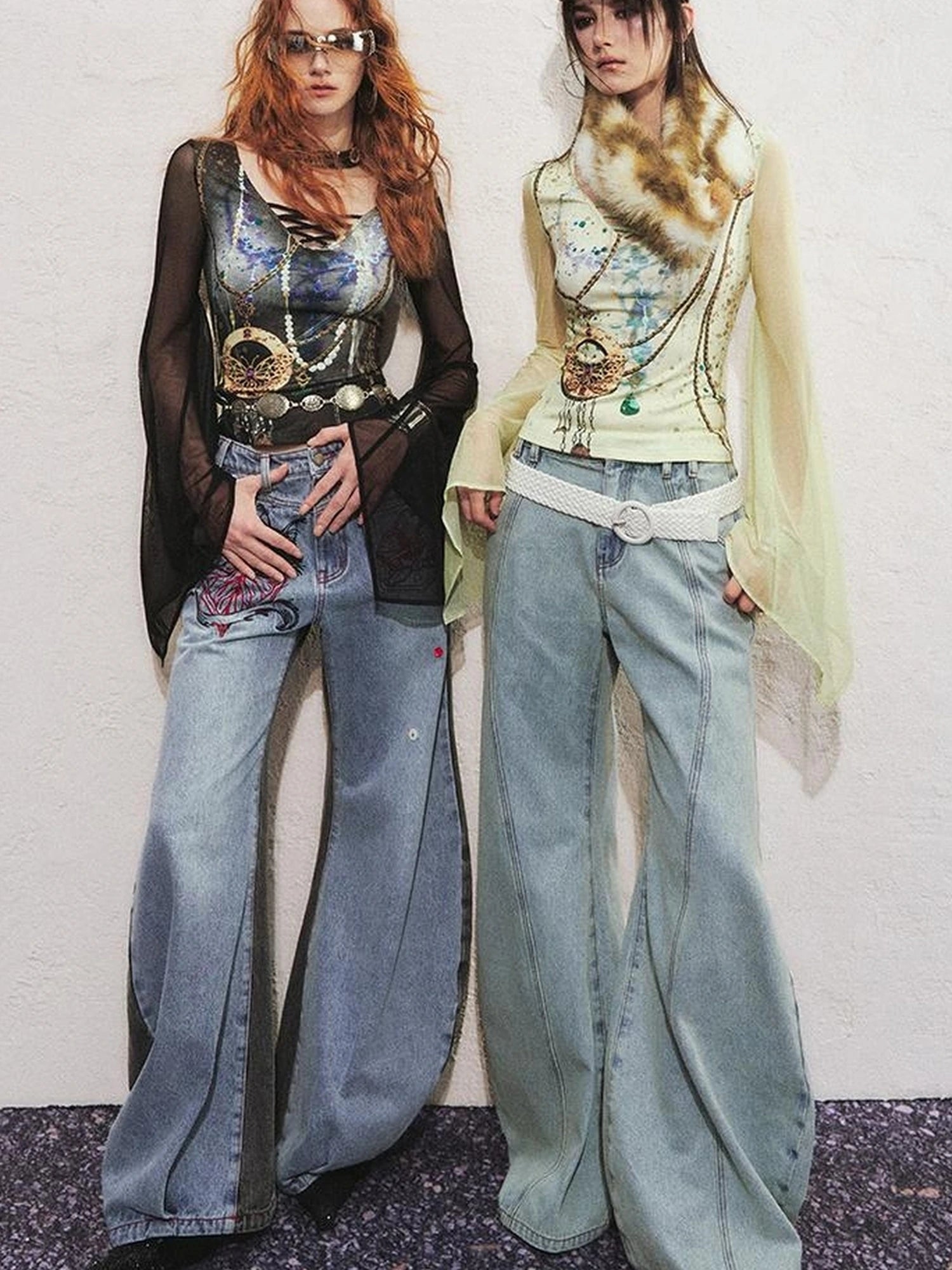 OfAkiva Aqua Split Scythe Pocket Heavyweight Jeans