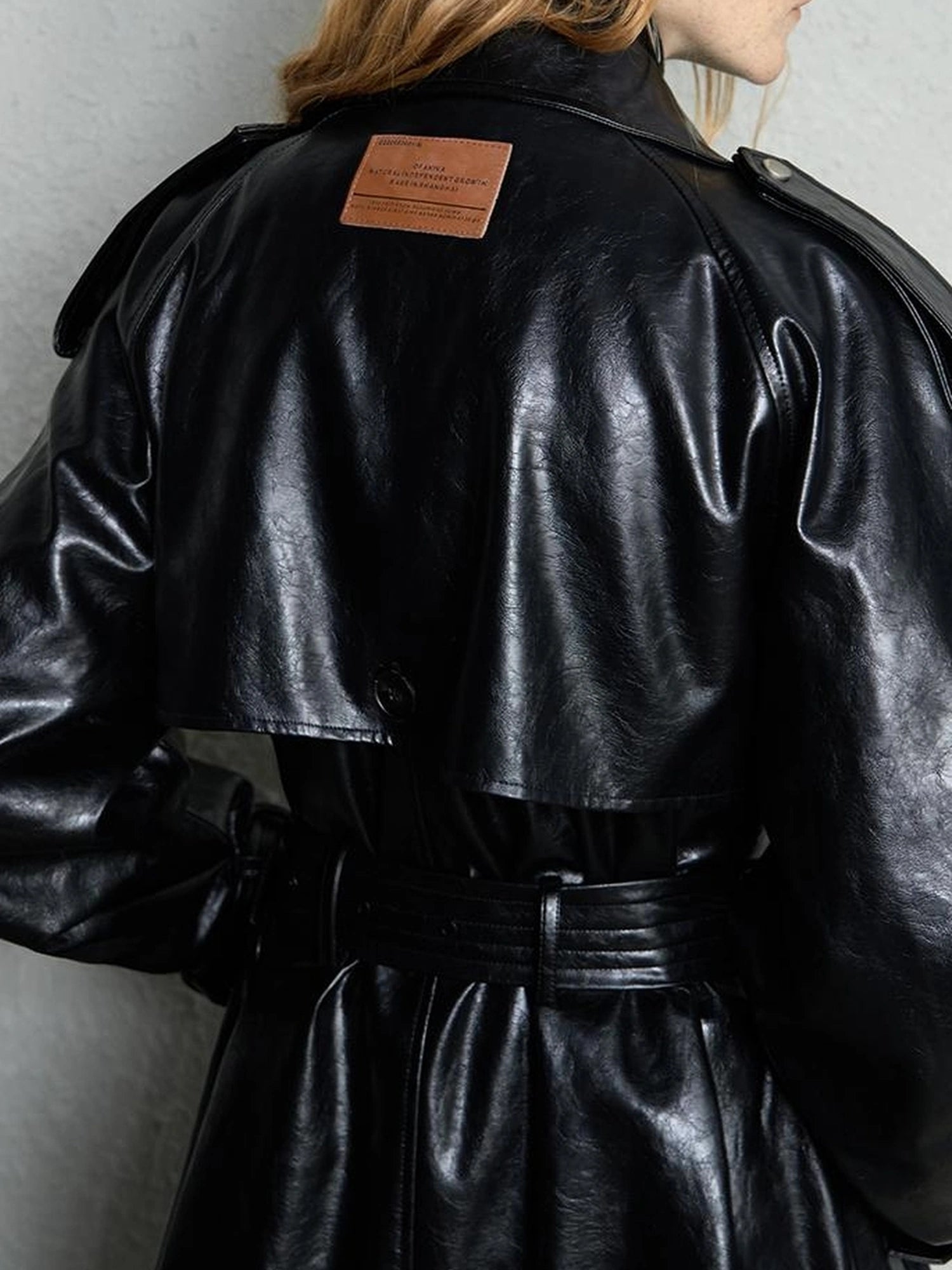 OfAkiva Black Cloud Hem Quilted Leather Coat