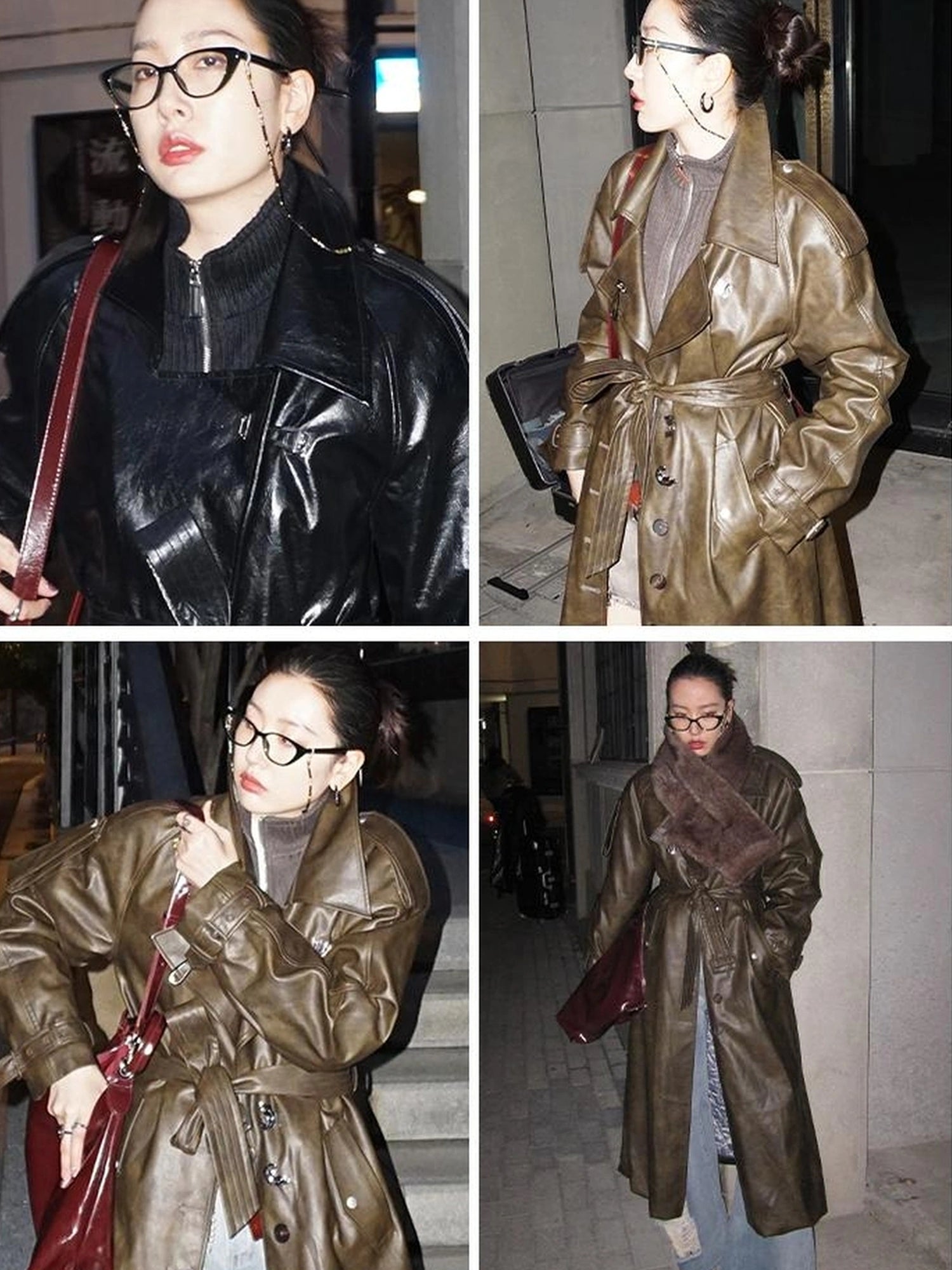 OfAkiva Black Cloud Hem Quilted Leather Coat