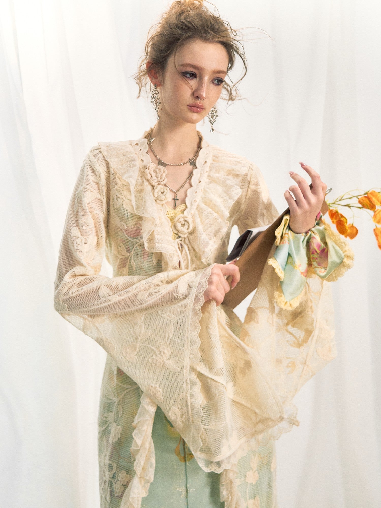 OfAkiva Botanical Crochet Lace Patchwork Women&