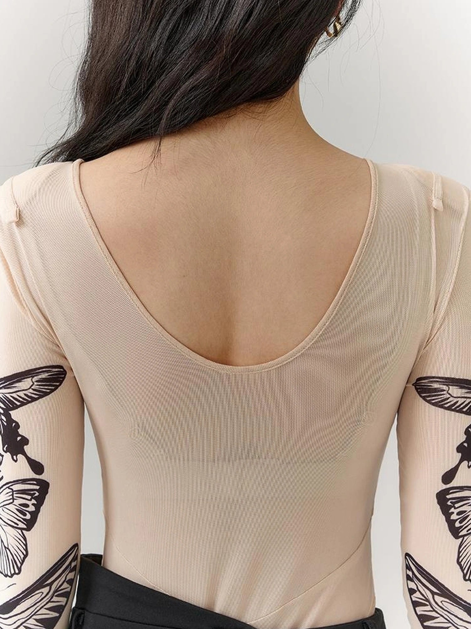 OfAkiva Butterfly Print Long Sleeve Bodysuit