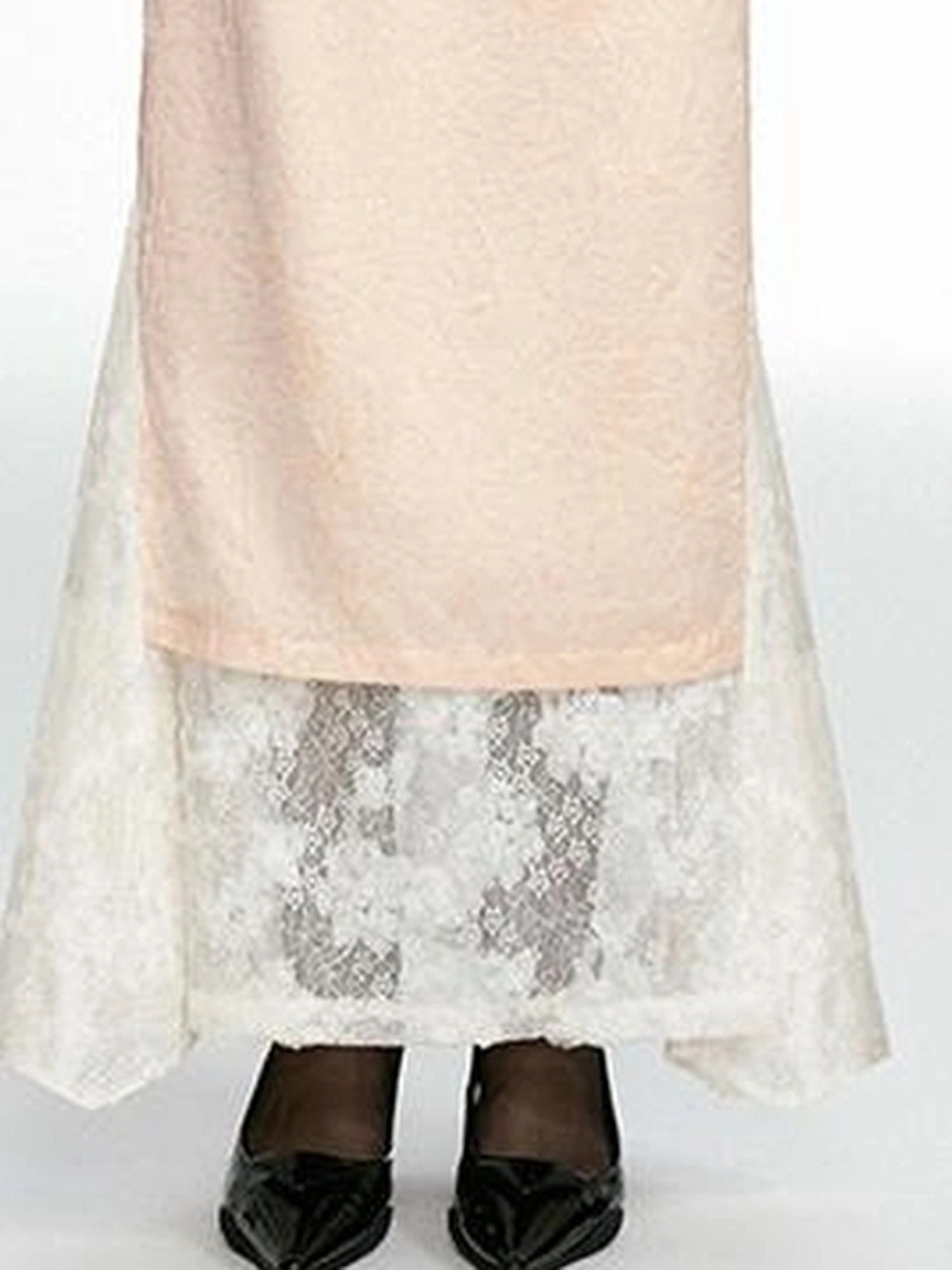 OfAkiva Crescent Window Pleated Satin Wrap Skirt