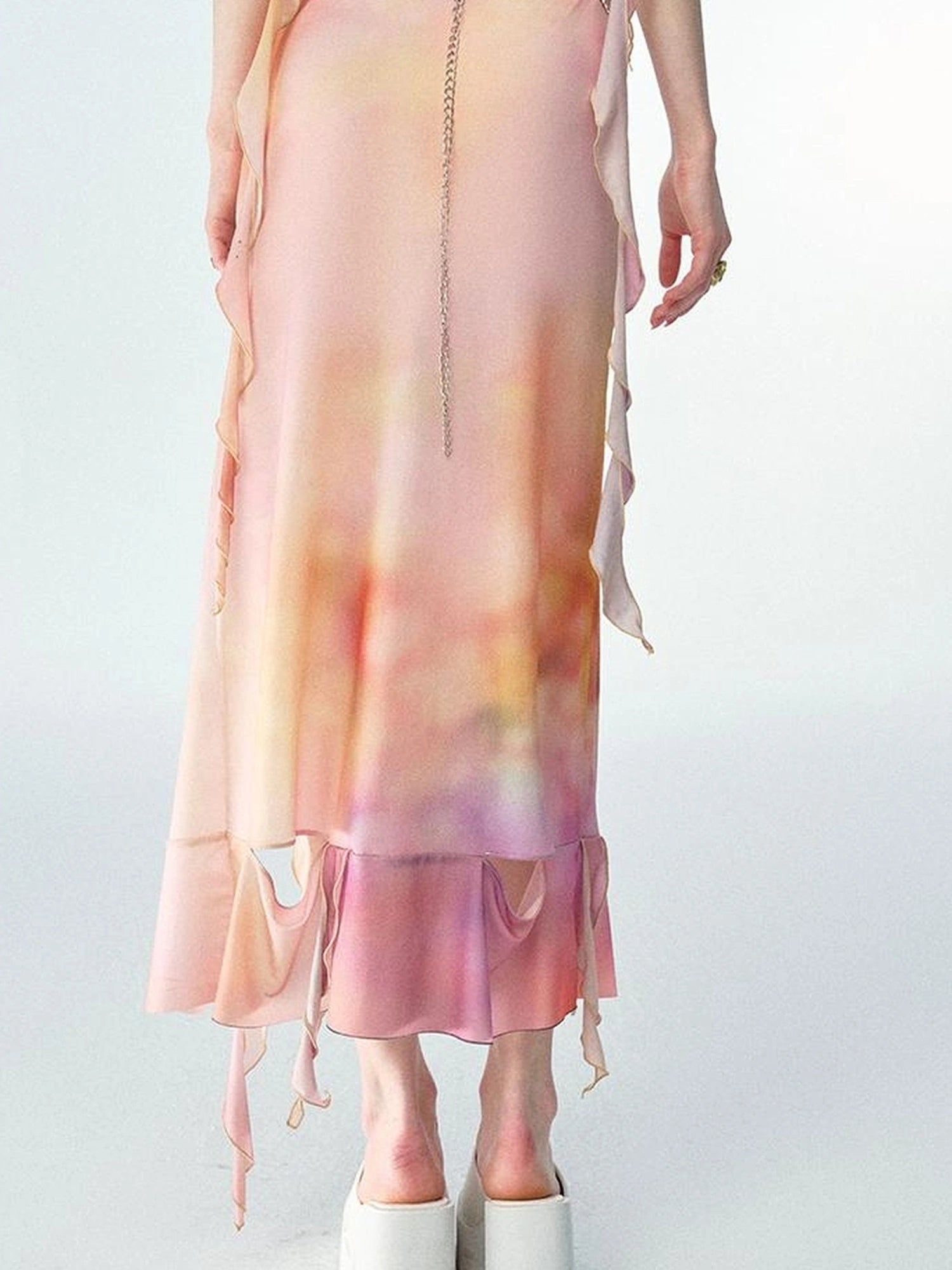OfAkiva Floral Chiffon Knit Wrap Dress