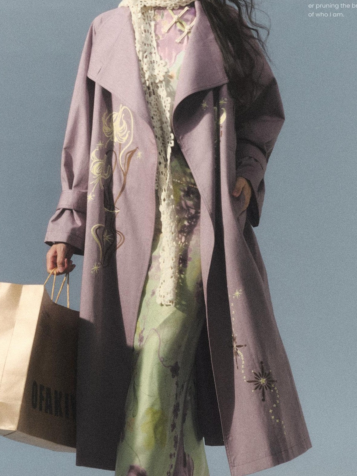 OfAkiva Floral Embroidered Mandarin Collar Women&