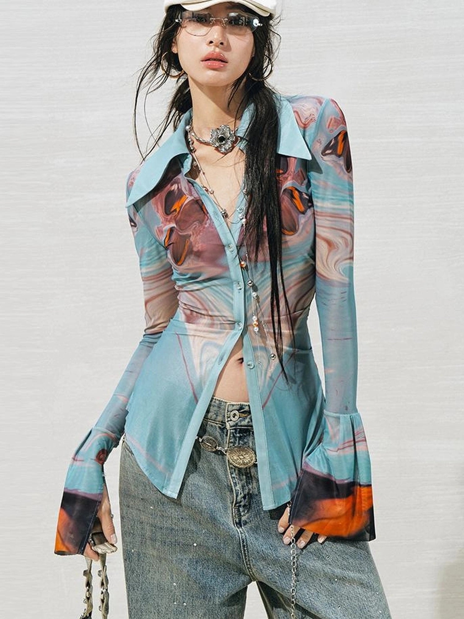 OfAkiva Gagosian Print Embroidered Shirt