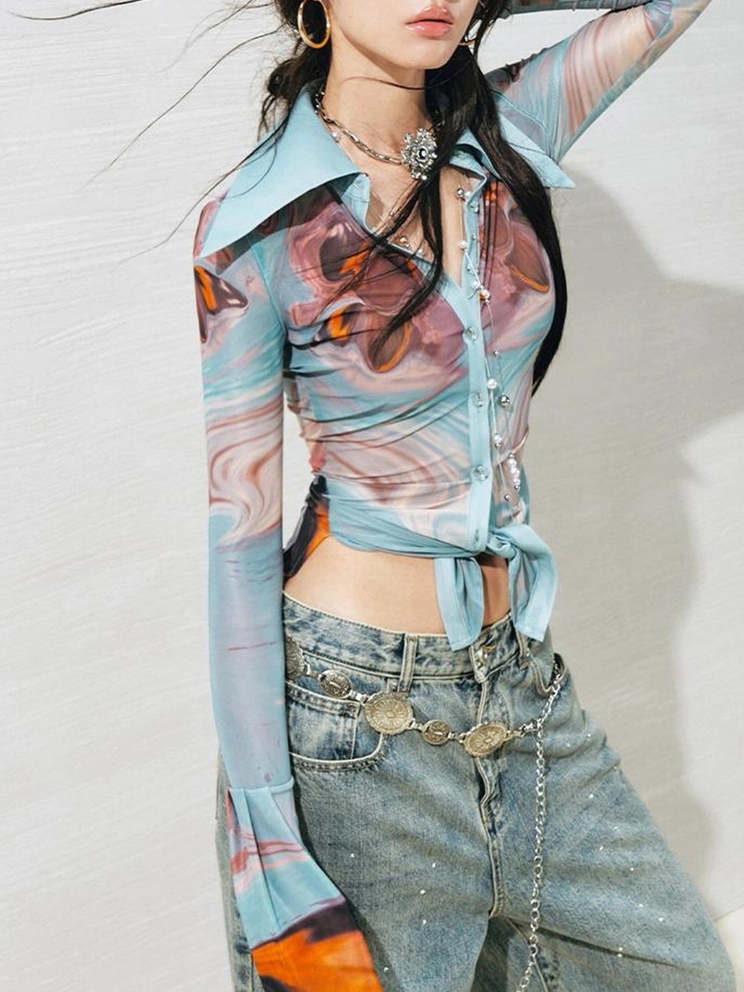 OfAkiva Gagosian Print Embroidered Shirt