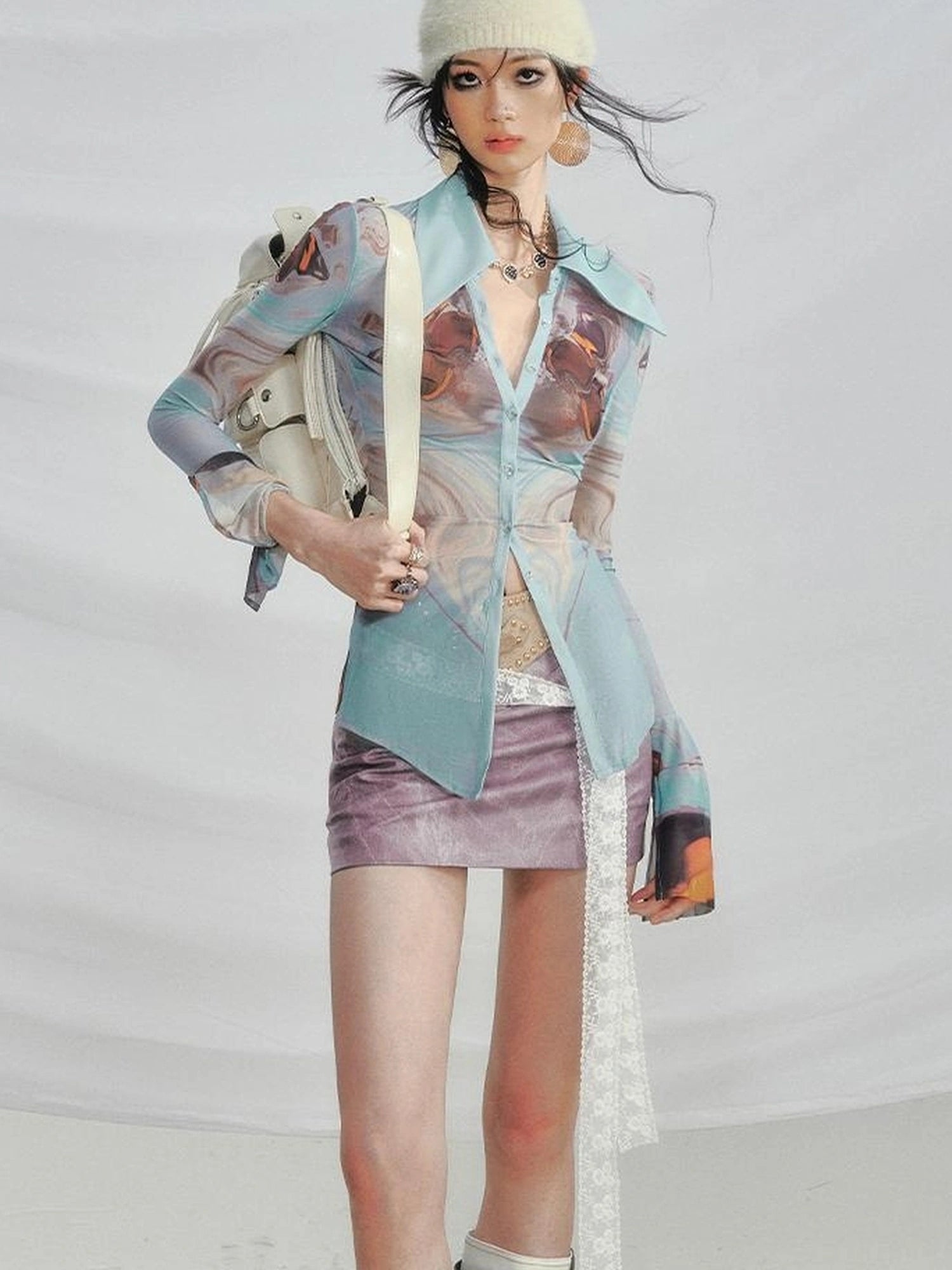 OfAkiva Gagosian Print Embroidered Shirt