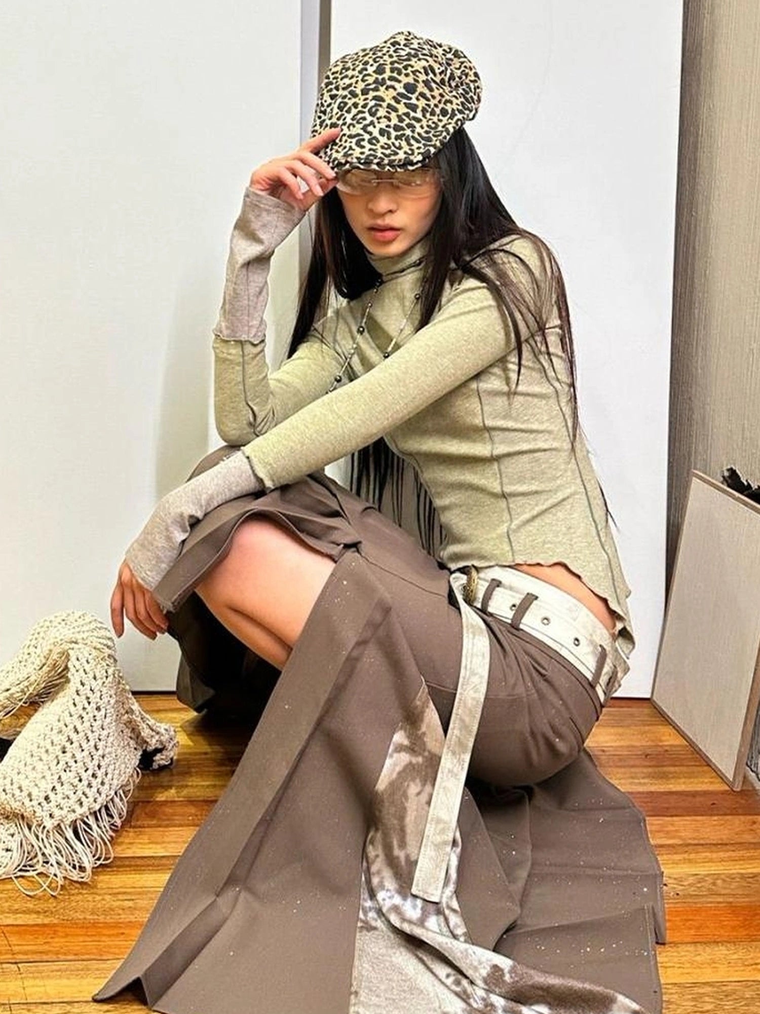 OfAkiva Galaxy Glitter Pleated Mermaid Skirt