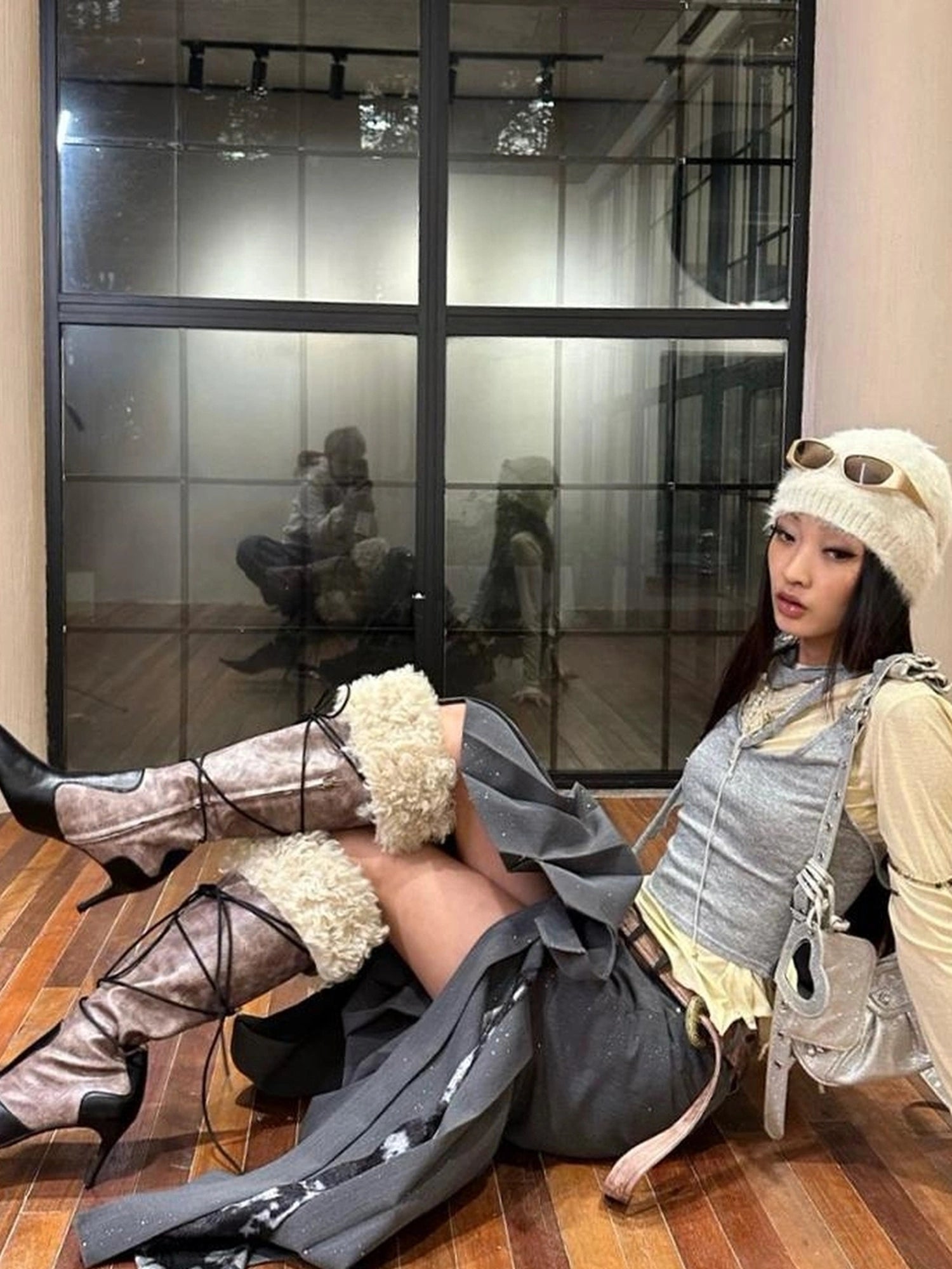 OfAkiva Galaxy Glitter Pleated Mermaid Skirt