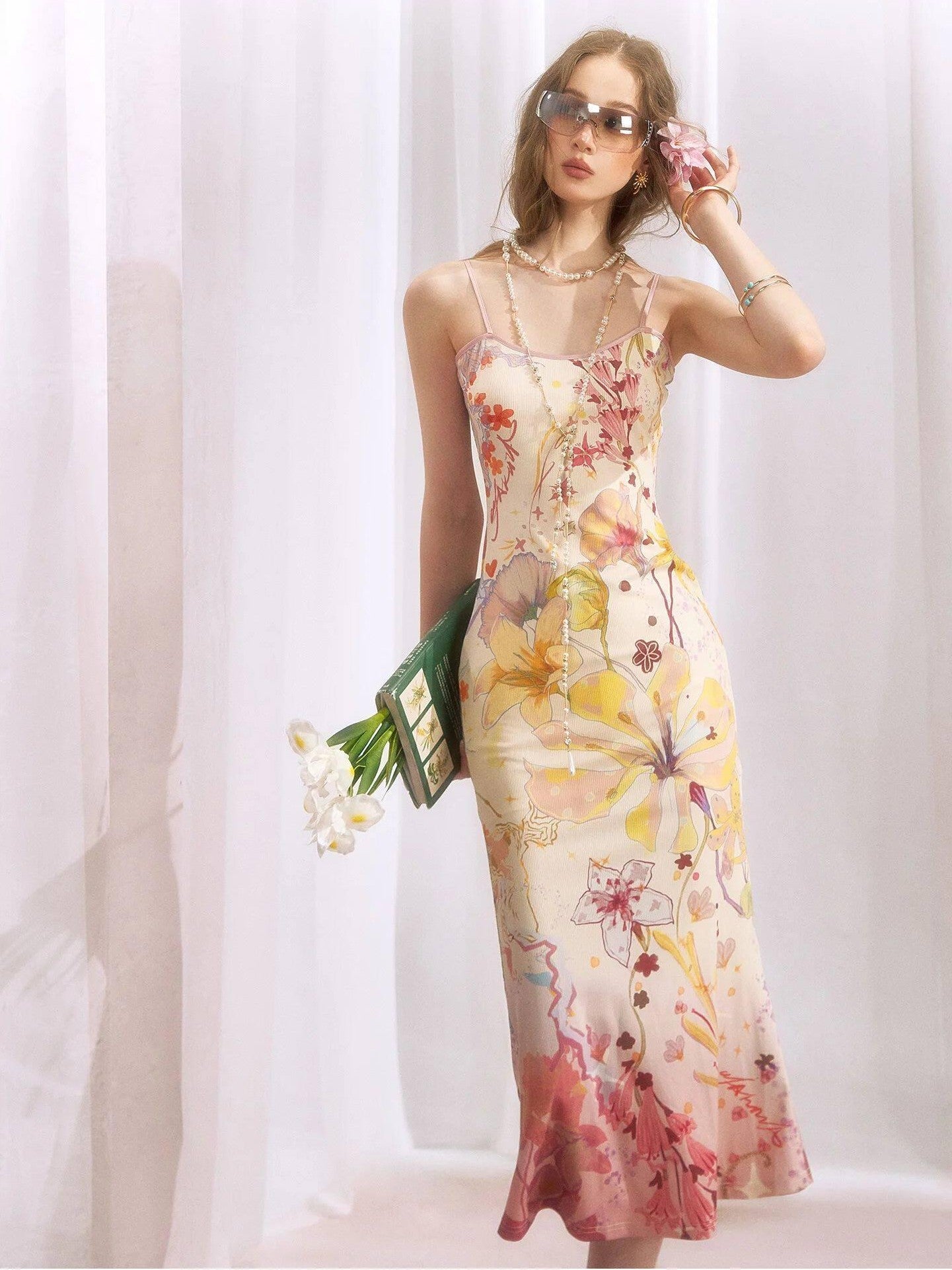 OfAkiva Gradient Print Two Piece Sleeveless High Waist Women&