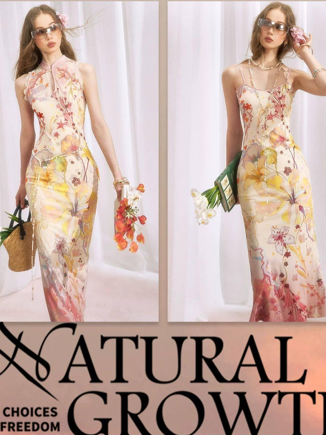 OfAkiva Gradient Print Two Piece Sleeveless High Waist Women&