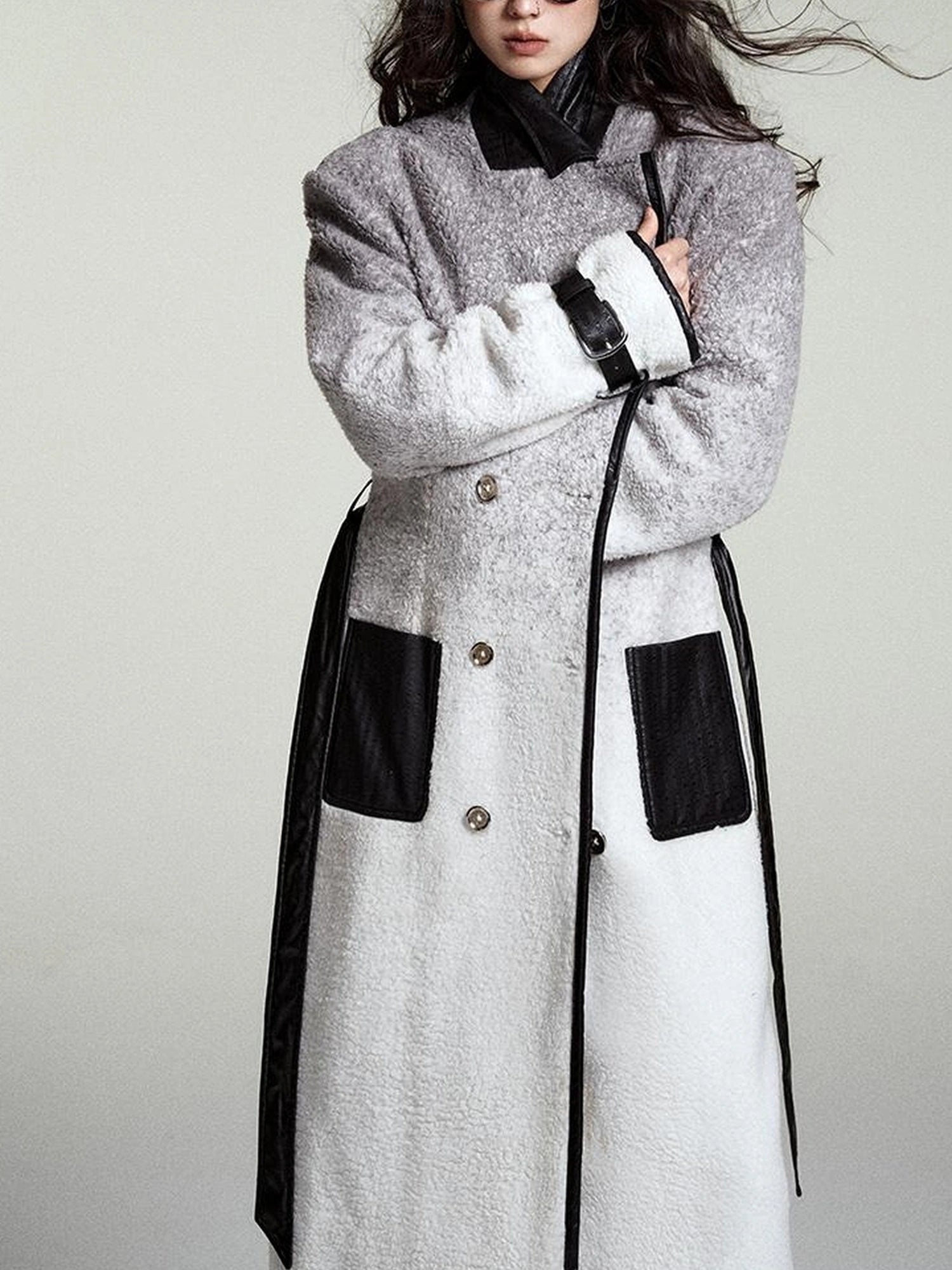 OfAkiva Gradient Quilted Wool Coat