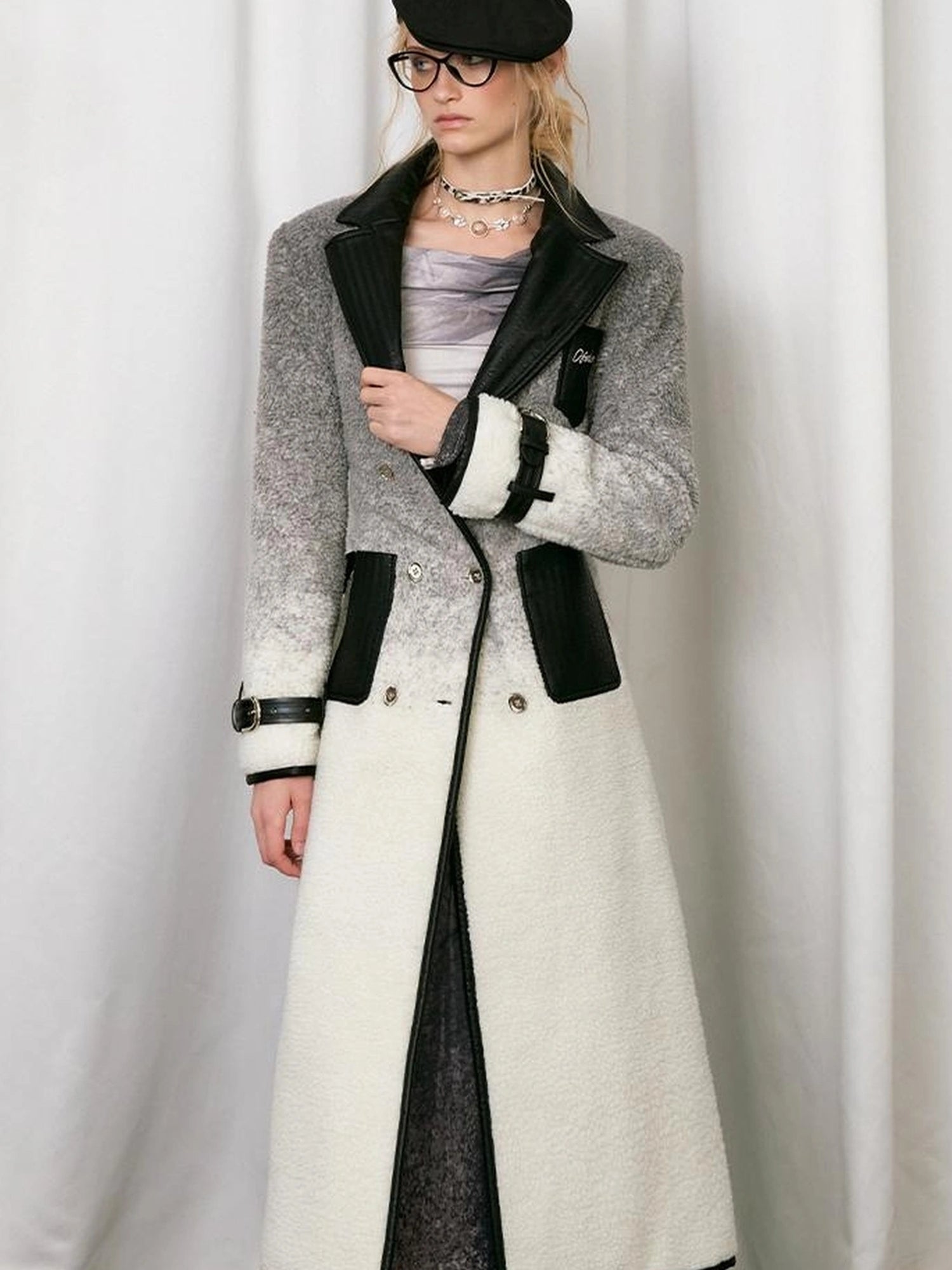 OfAkiva Gradient Quilted Wool Coat