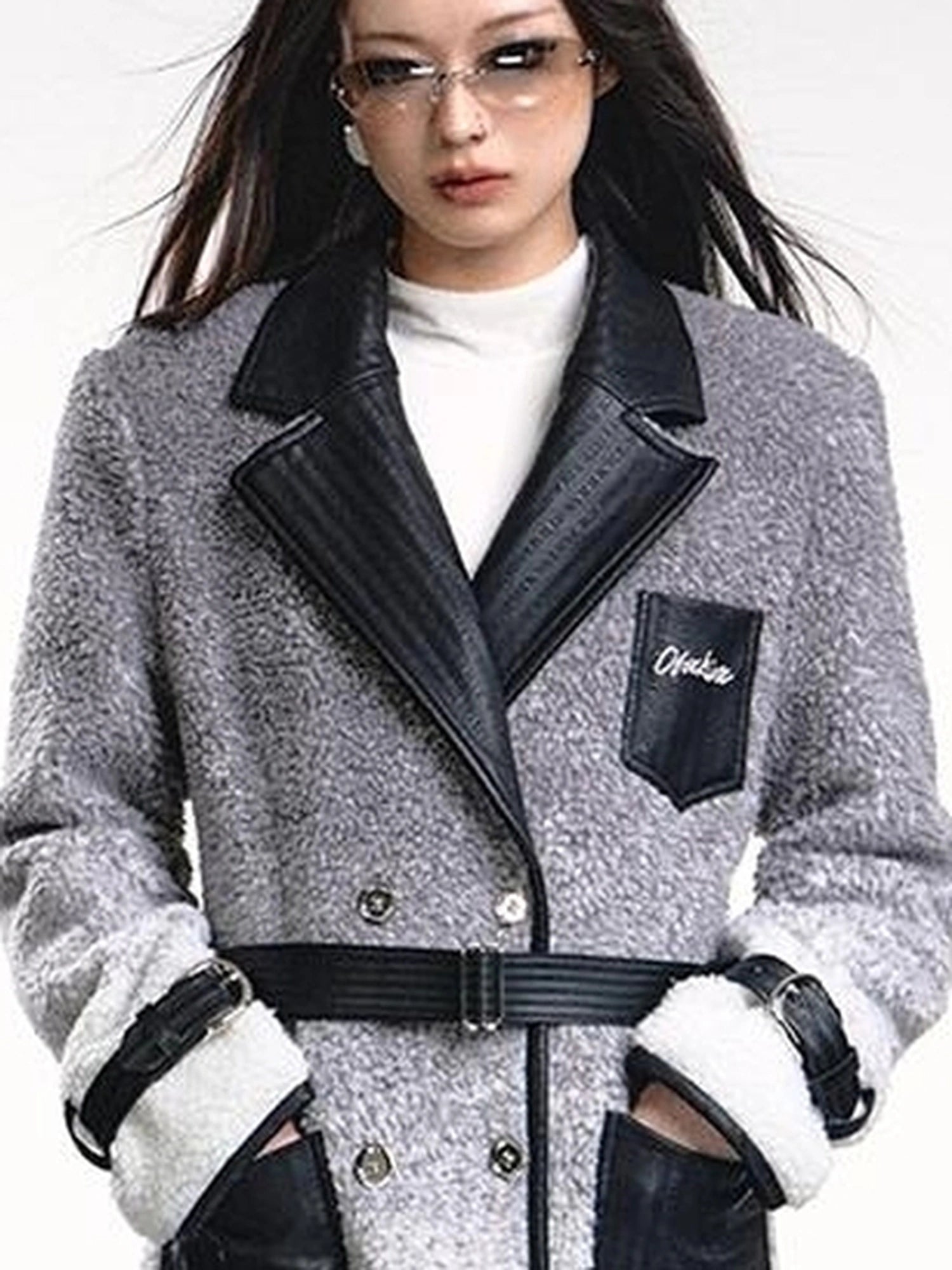 OfAkiva Gradient Quilted Wool Coat