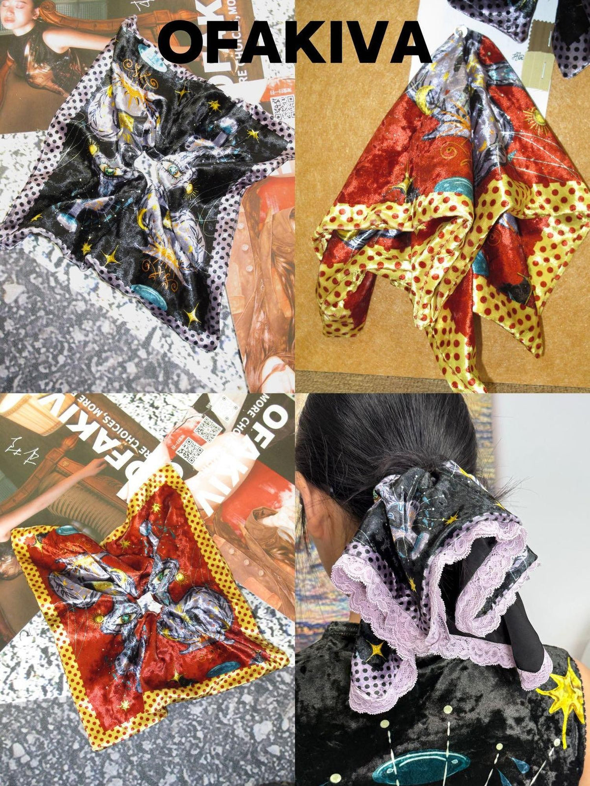 OfAkiva Hand Painted Polka Dot Velvet Women&