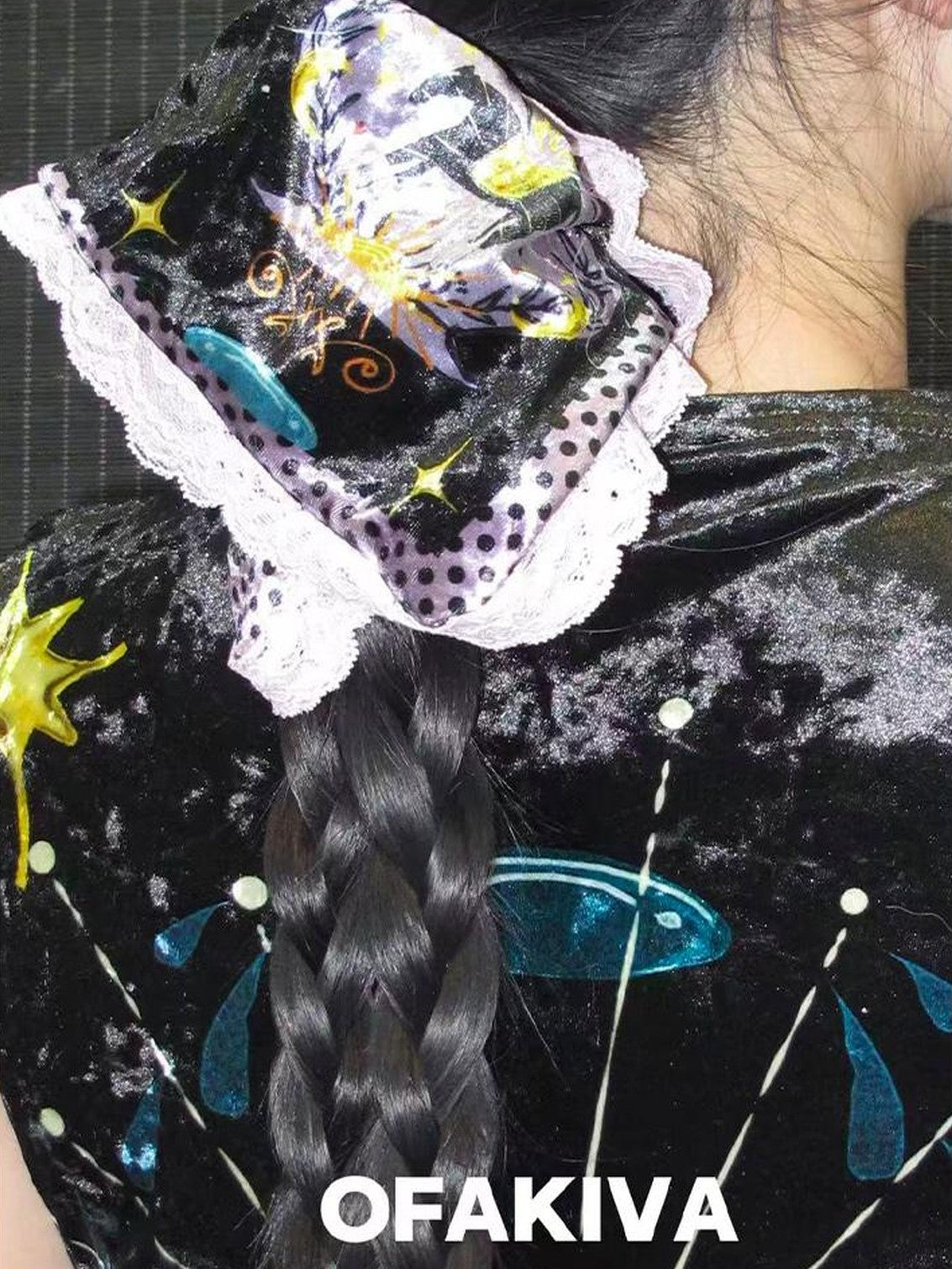 OfAkiva Hand Painted Polka Dot Velvet Women&