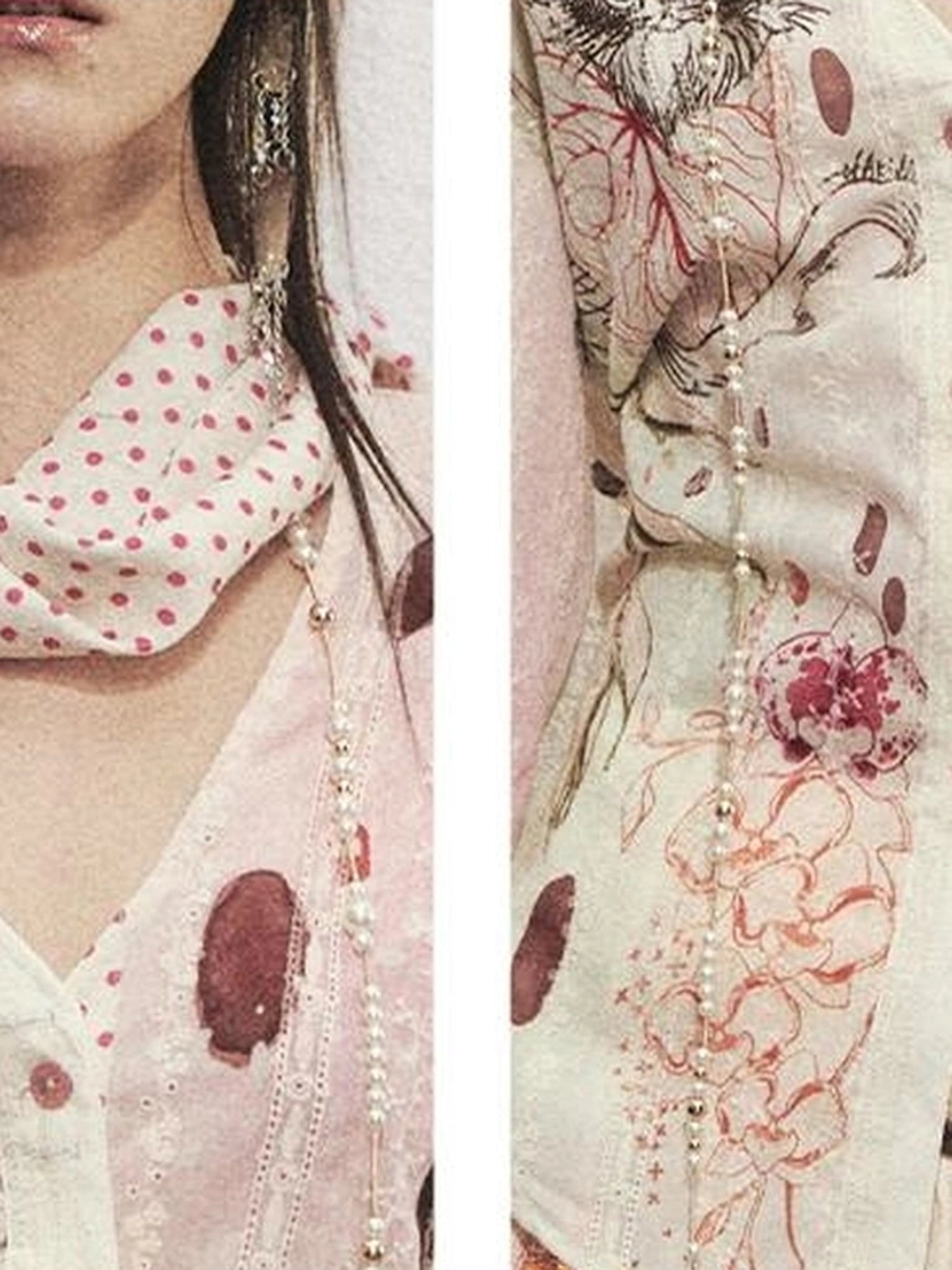 OfAkiva Horus Watercolor Cat Print Blouse With Bow Tie