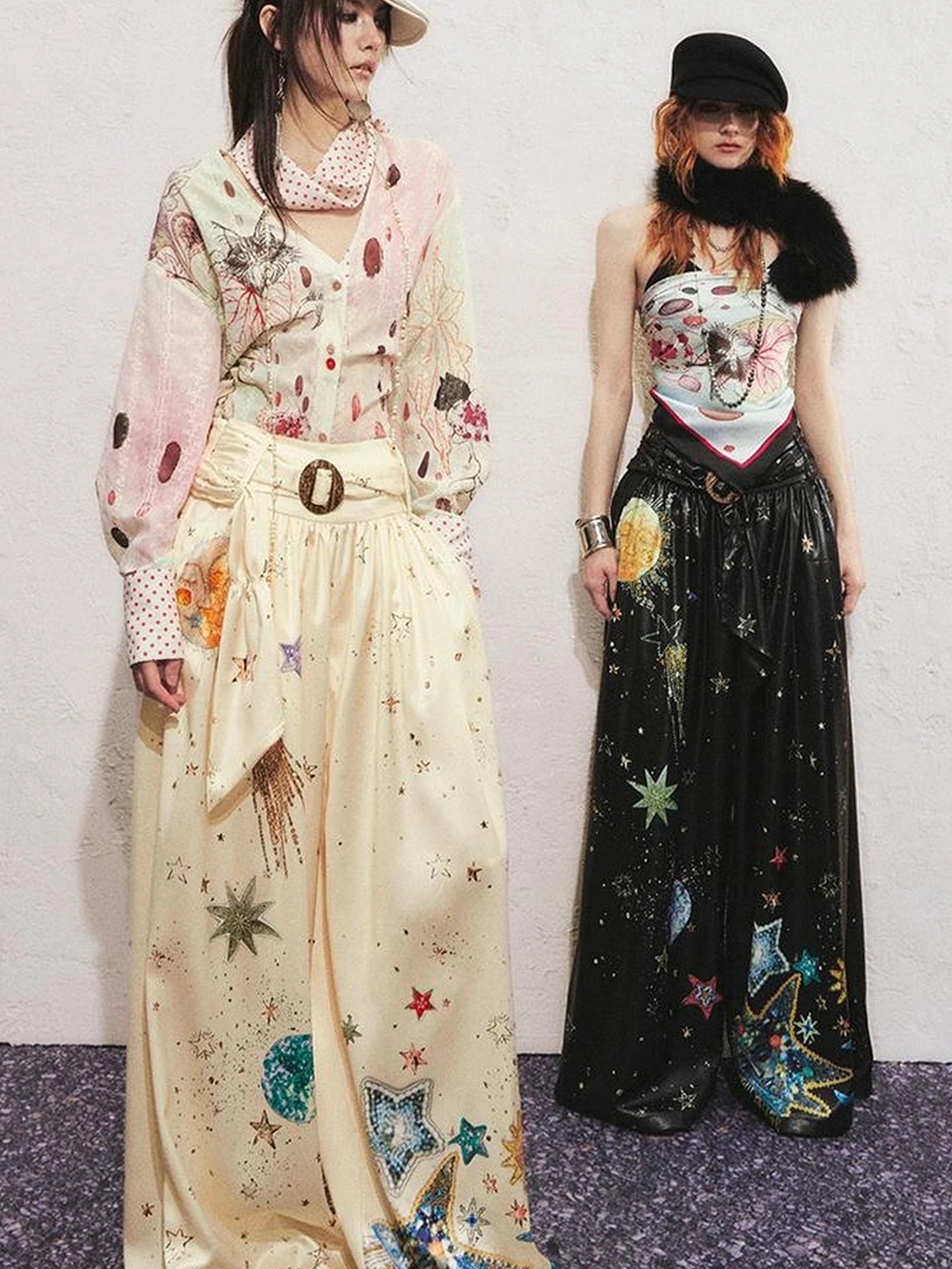 OfAkiva Kaleidoscope Starry Night Relaxed Pleated Trousers