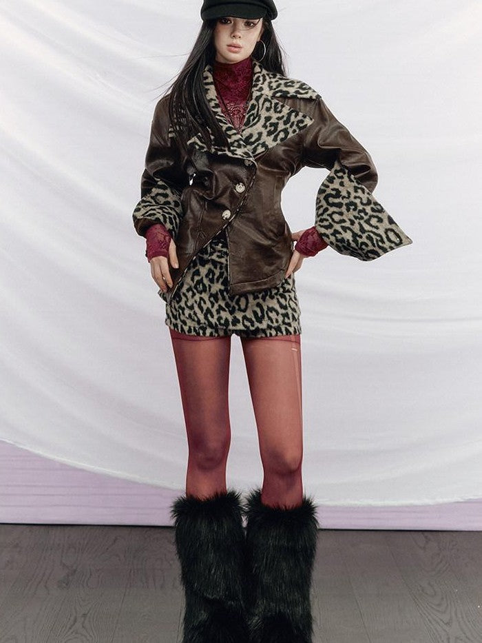 OfAkiva Kenya Leopard Print Mini Wide Belt Women&