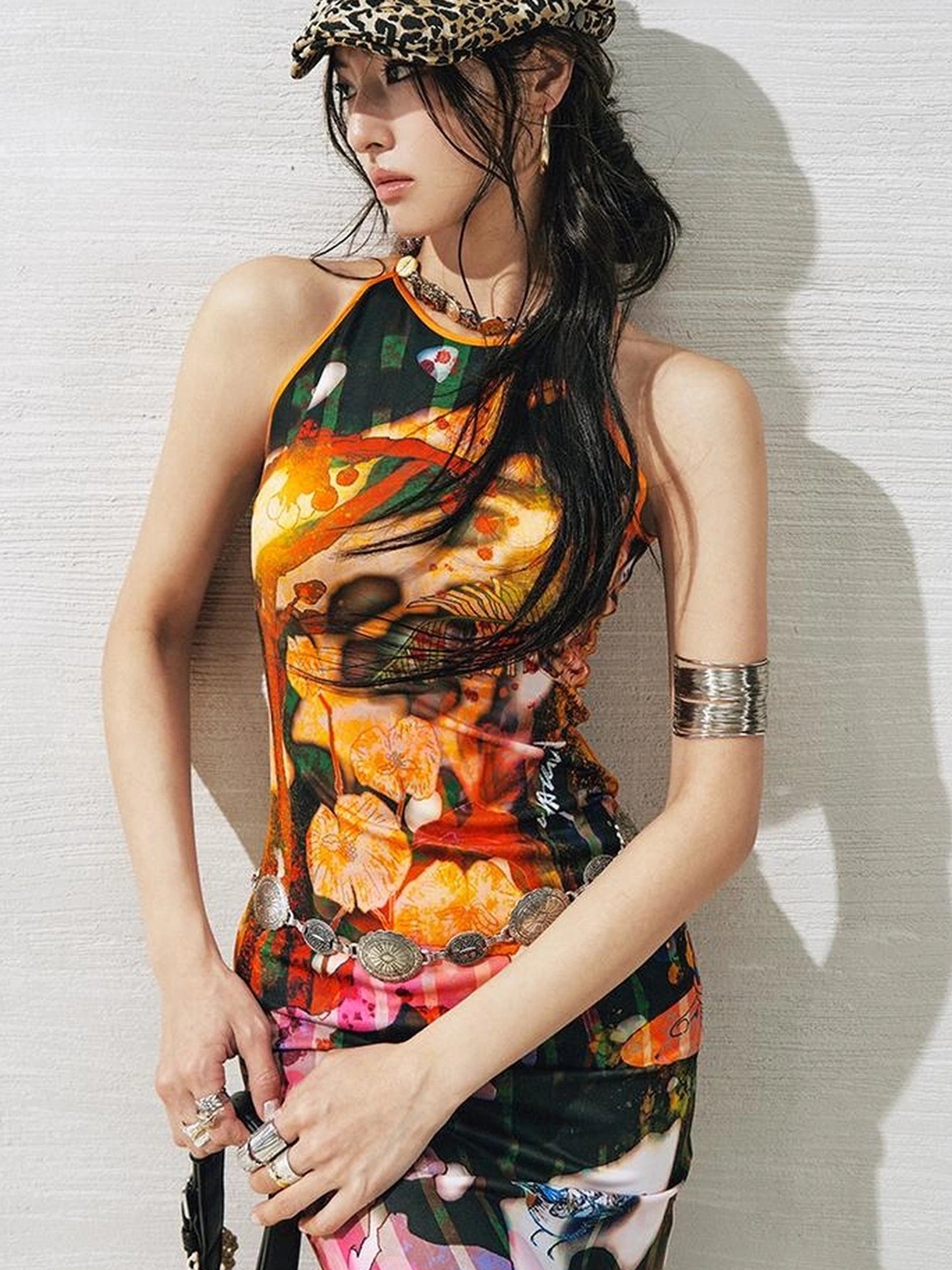 OfAkiva Luna Floral Slit Maxi Dress