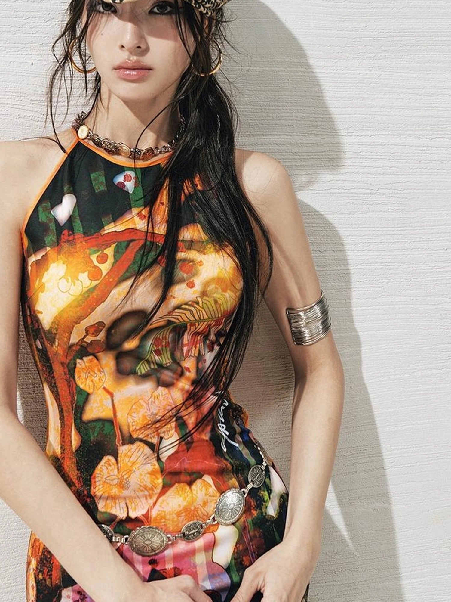 OfAkiva Luna Floral Slit Maxi Dress