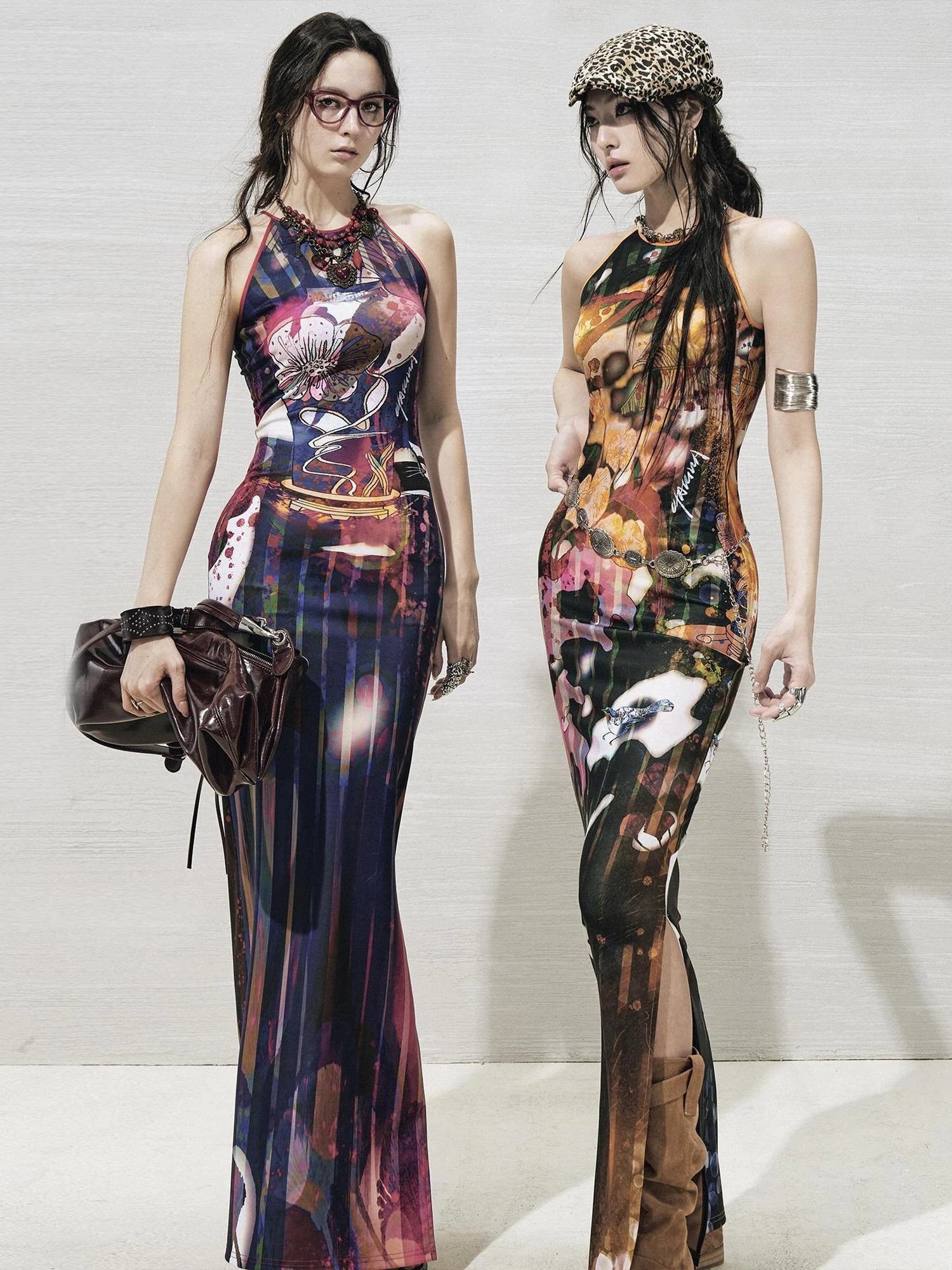 OfAkiva Luna Floral Slit Maxi Dress