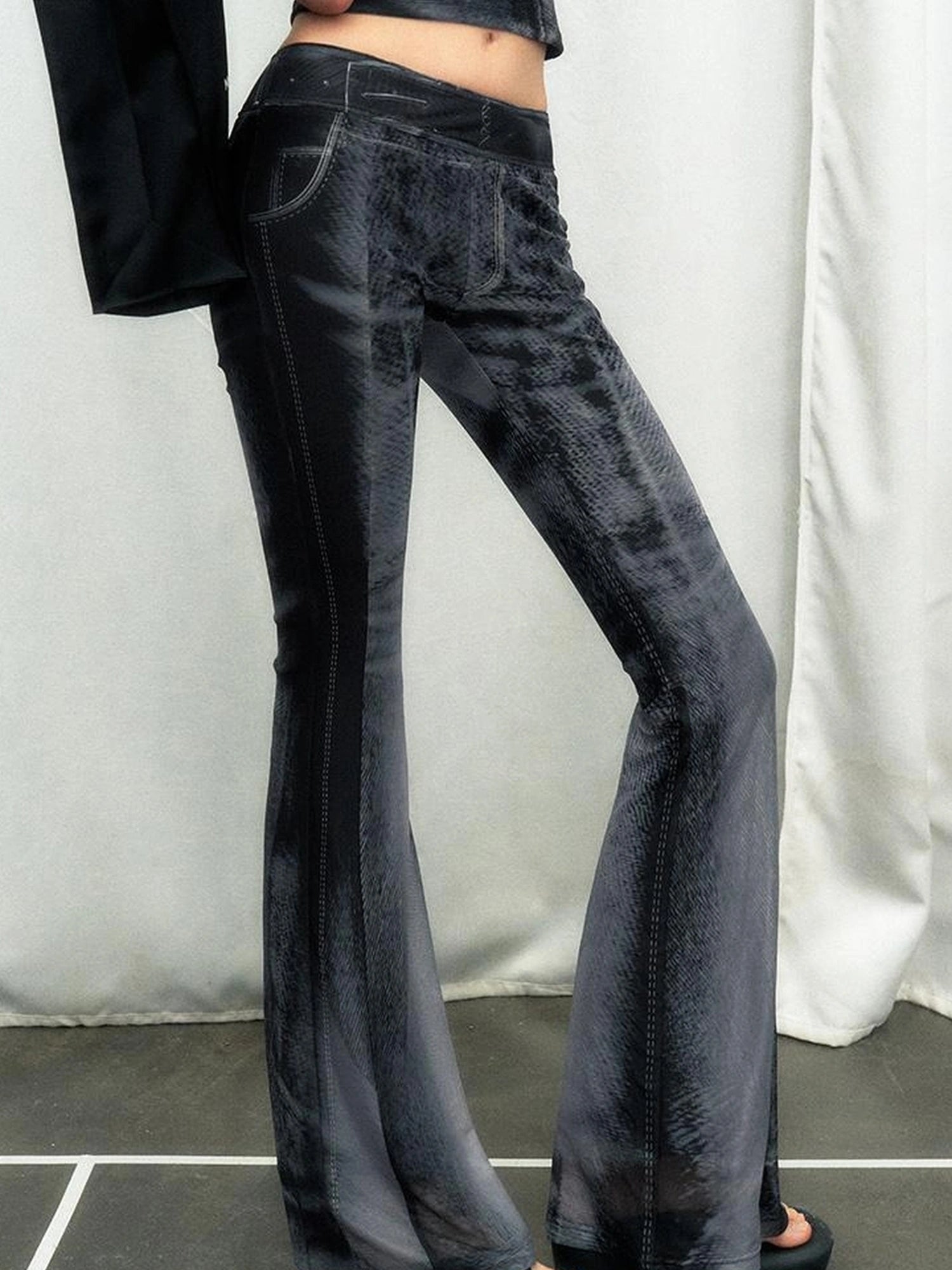 OfAkiva Multilayer Control Denim Print Ice Cool Mesh Set