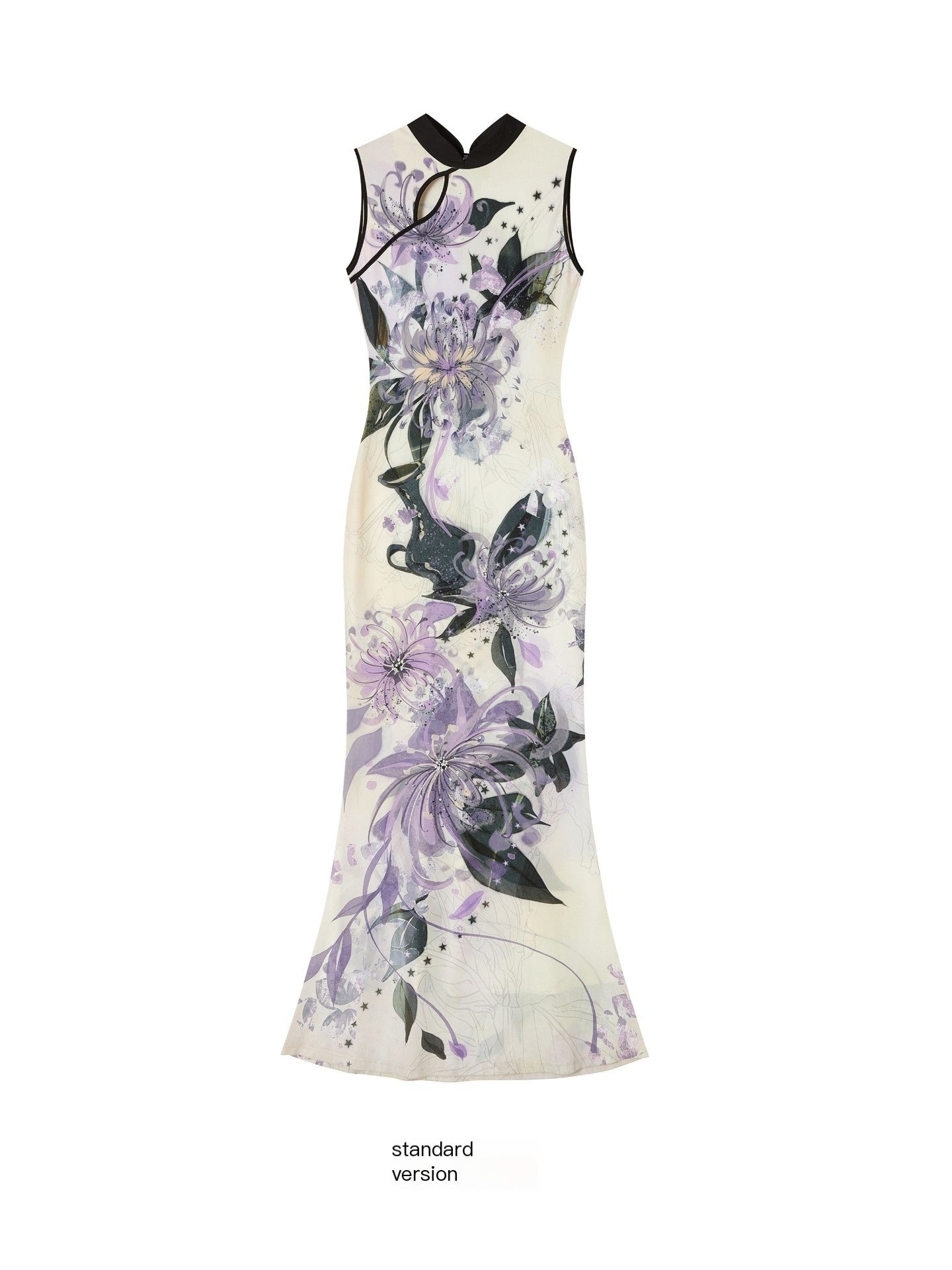 OfAkiva_New_Chinese_Print_Stand_Collar_Mermaid_Waist_Cinched_Women&