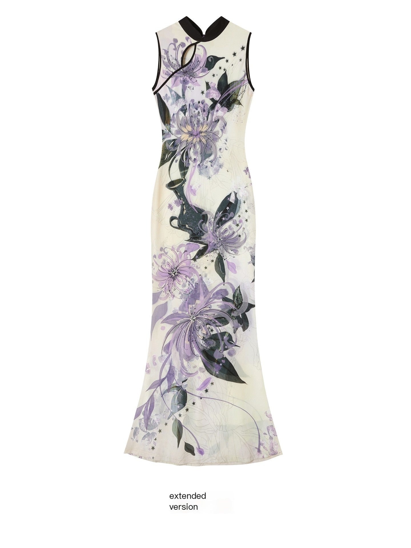 OfAkiva_New_Chinese_Print_Stand_Collar_Mermaid_Waist_Cinched_Women&