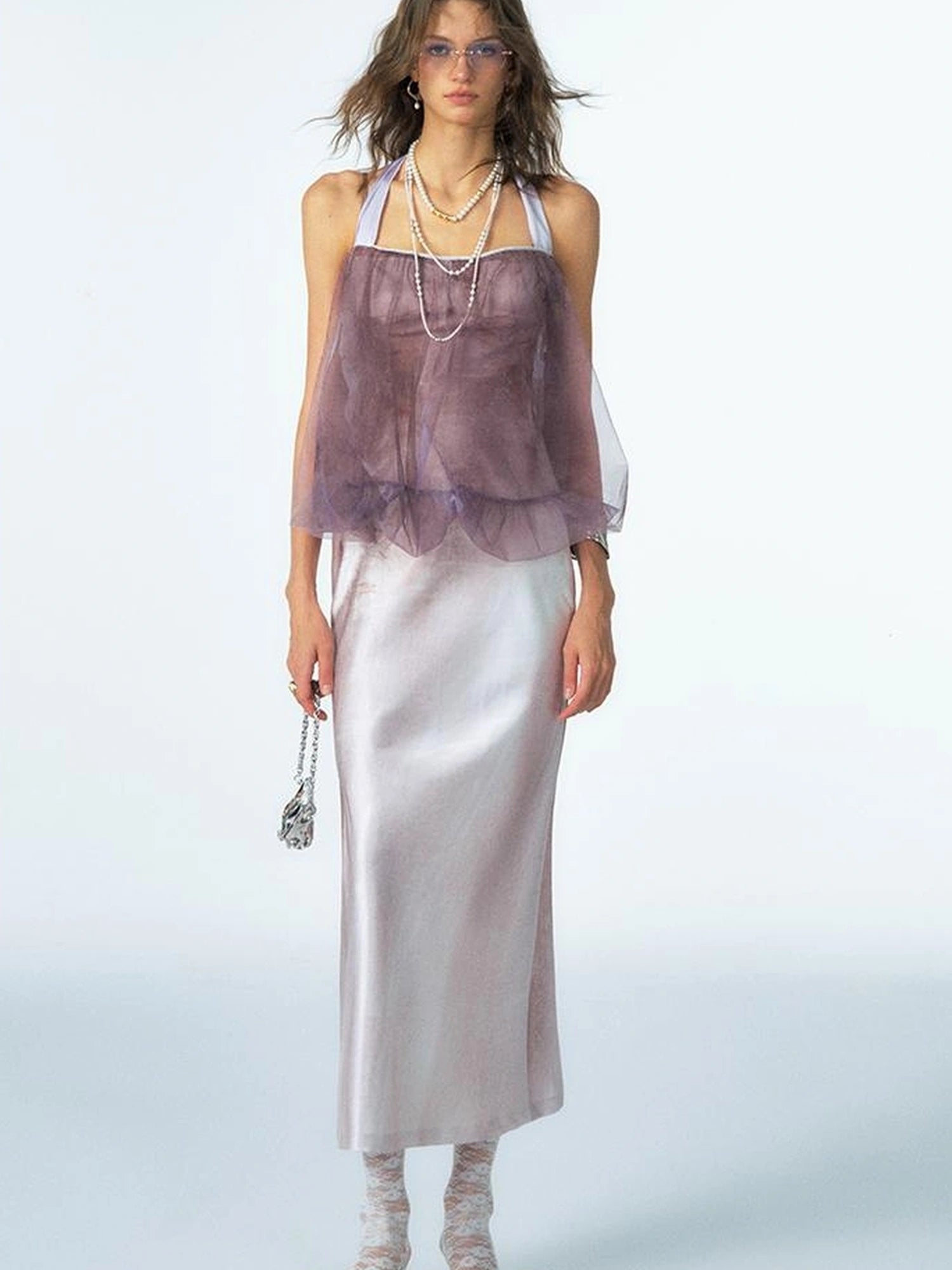 OfAkiva Of Akiva Ethereal Gauze Slip Dress