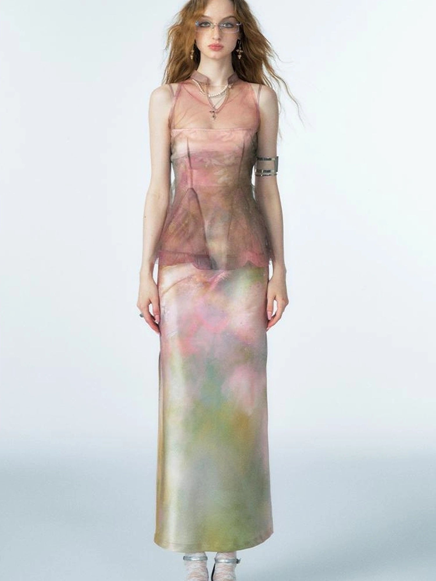 OfAkiva Of Akiva Ethereal Gauze Slip Dress