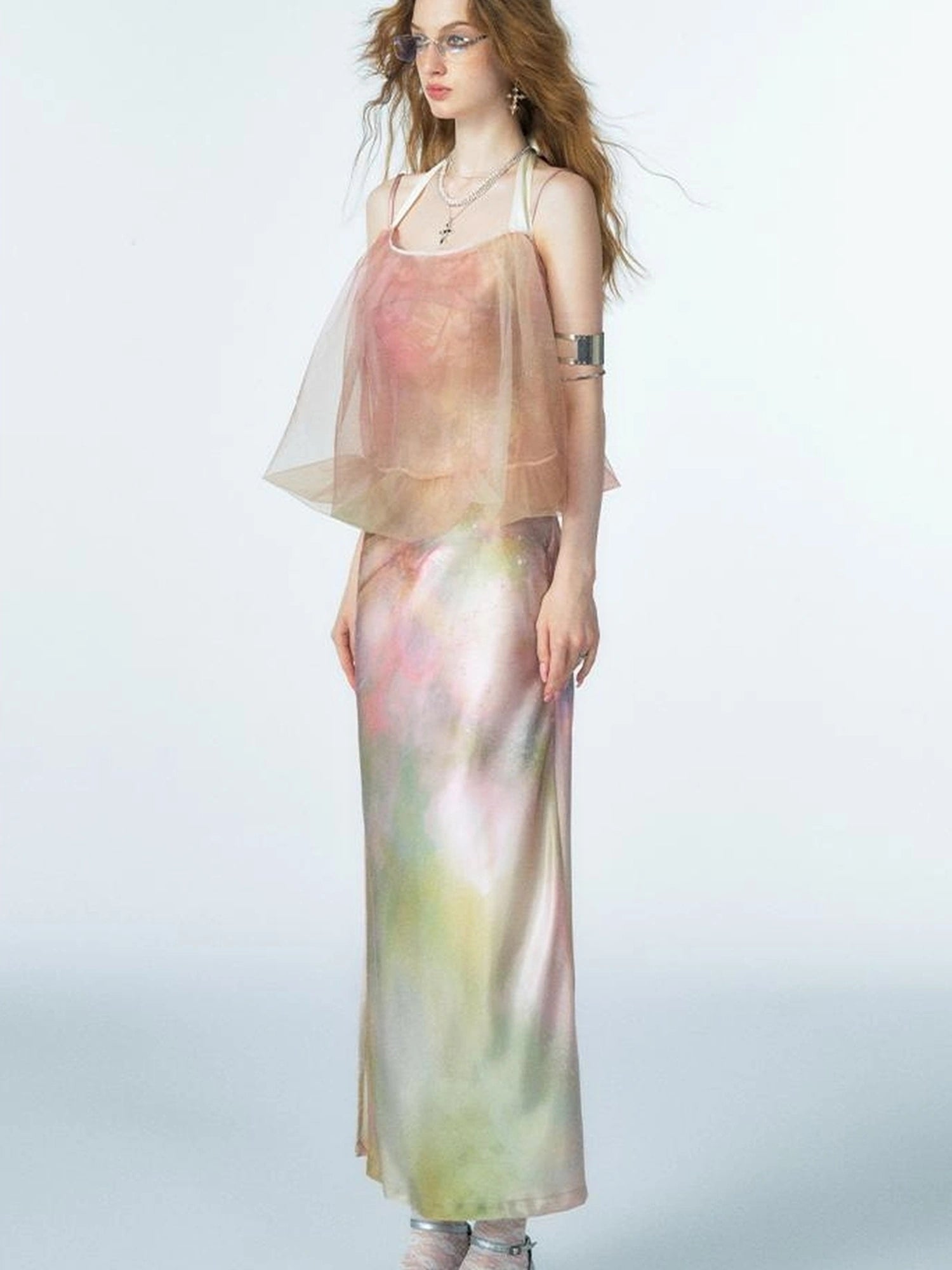 OfAkiva Of Akiva Ethereal Gauze Slip Dress