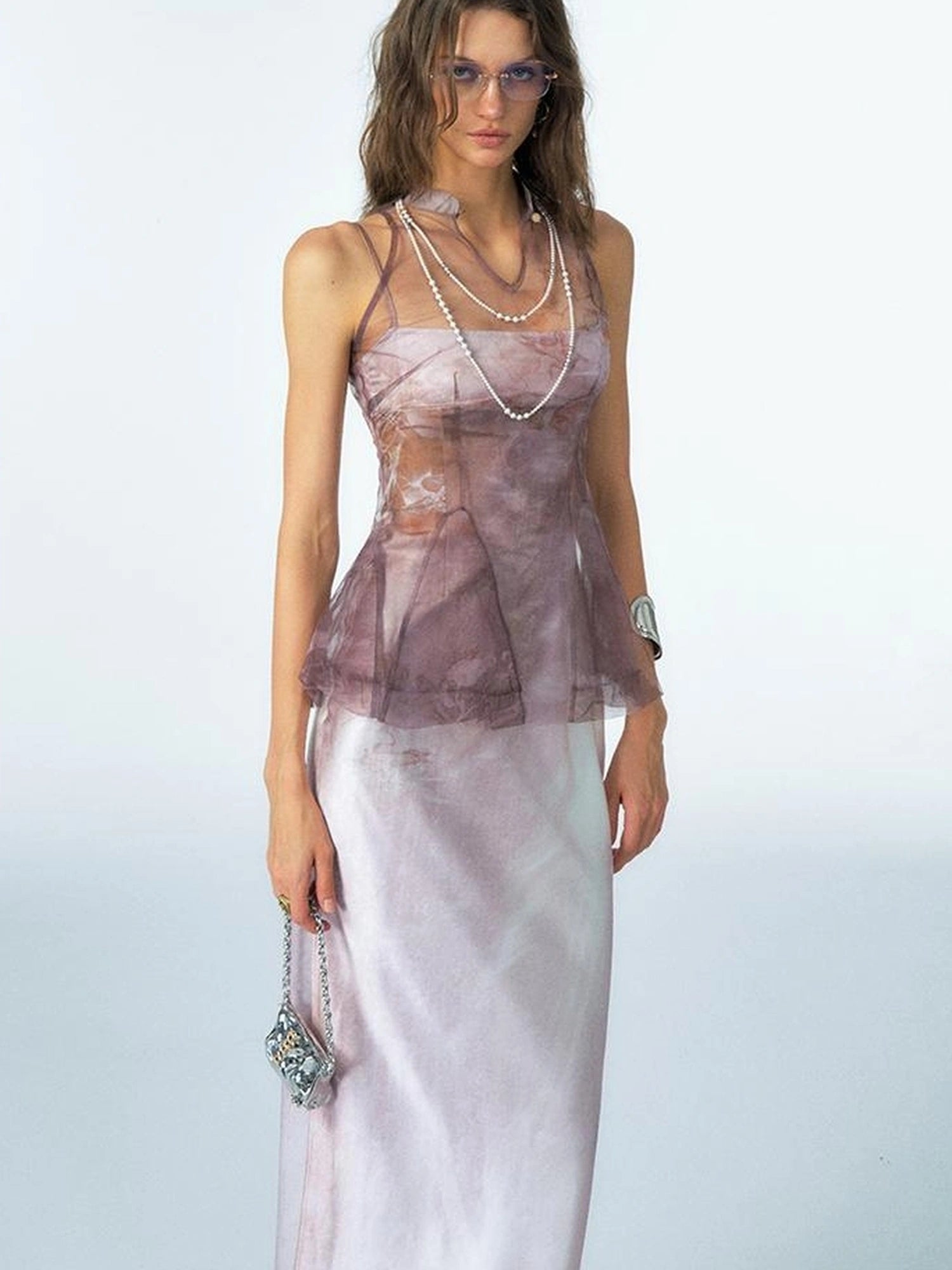 OfAkiva Of Akiva Ethereal Gauze Slip Dress