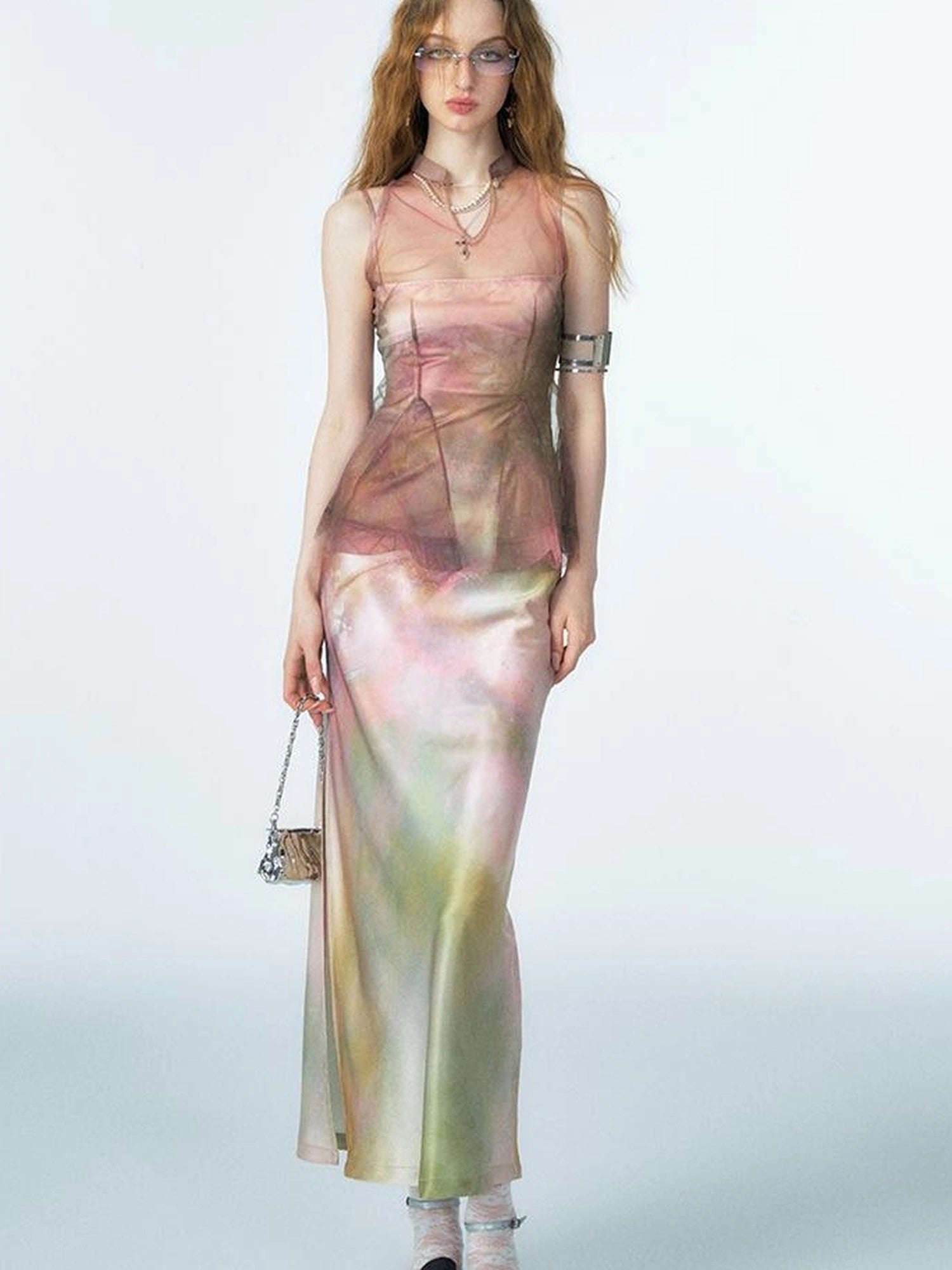 OfAkiva Of Akiva Ethereal Gauze Slip Dress