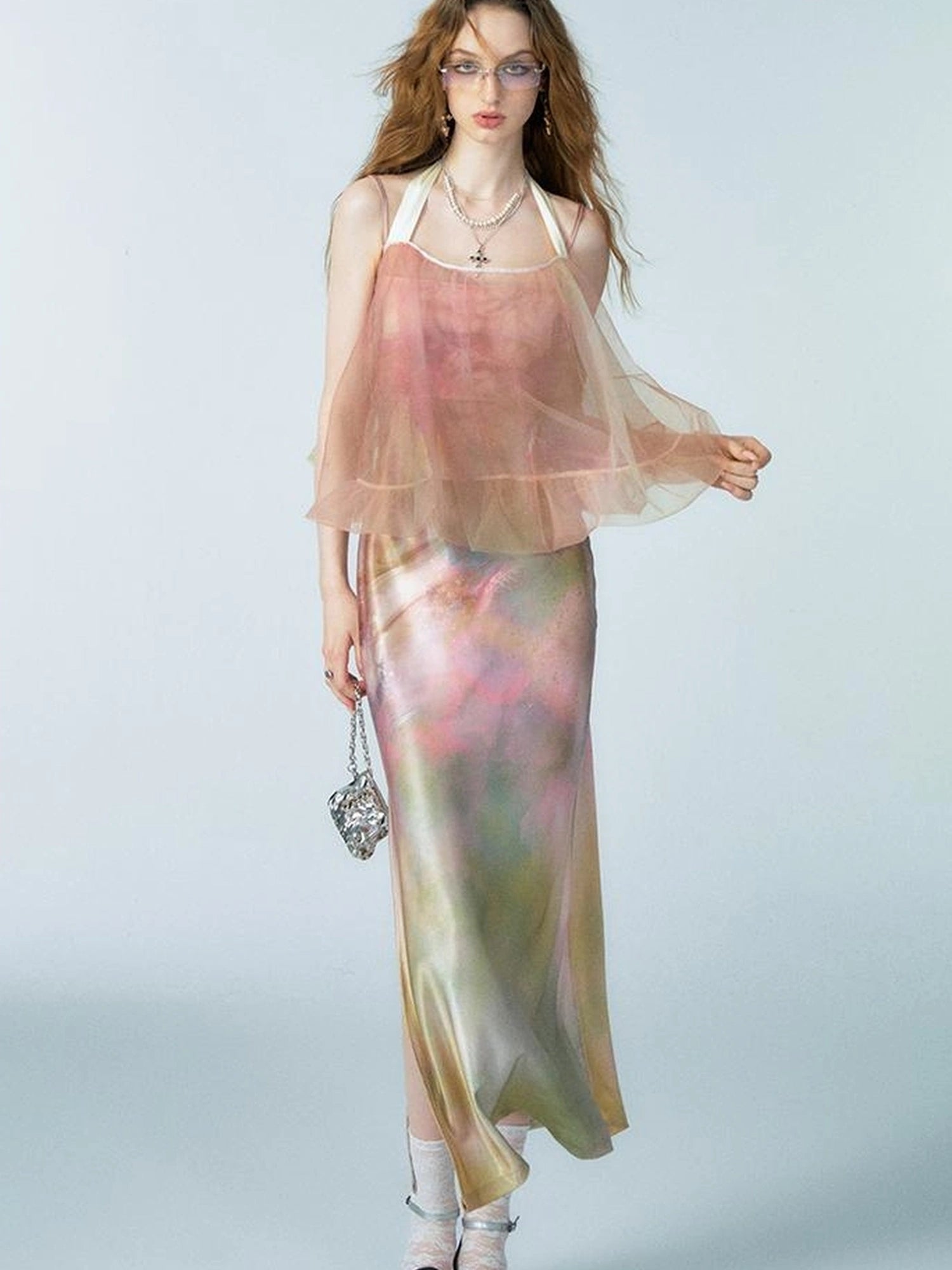 OfAkiva Of Akiva Ethereal Gauze Slip Dress