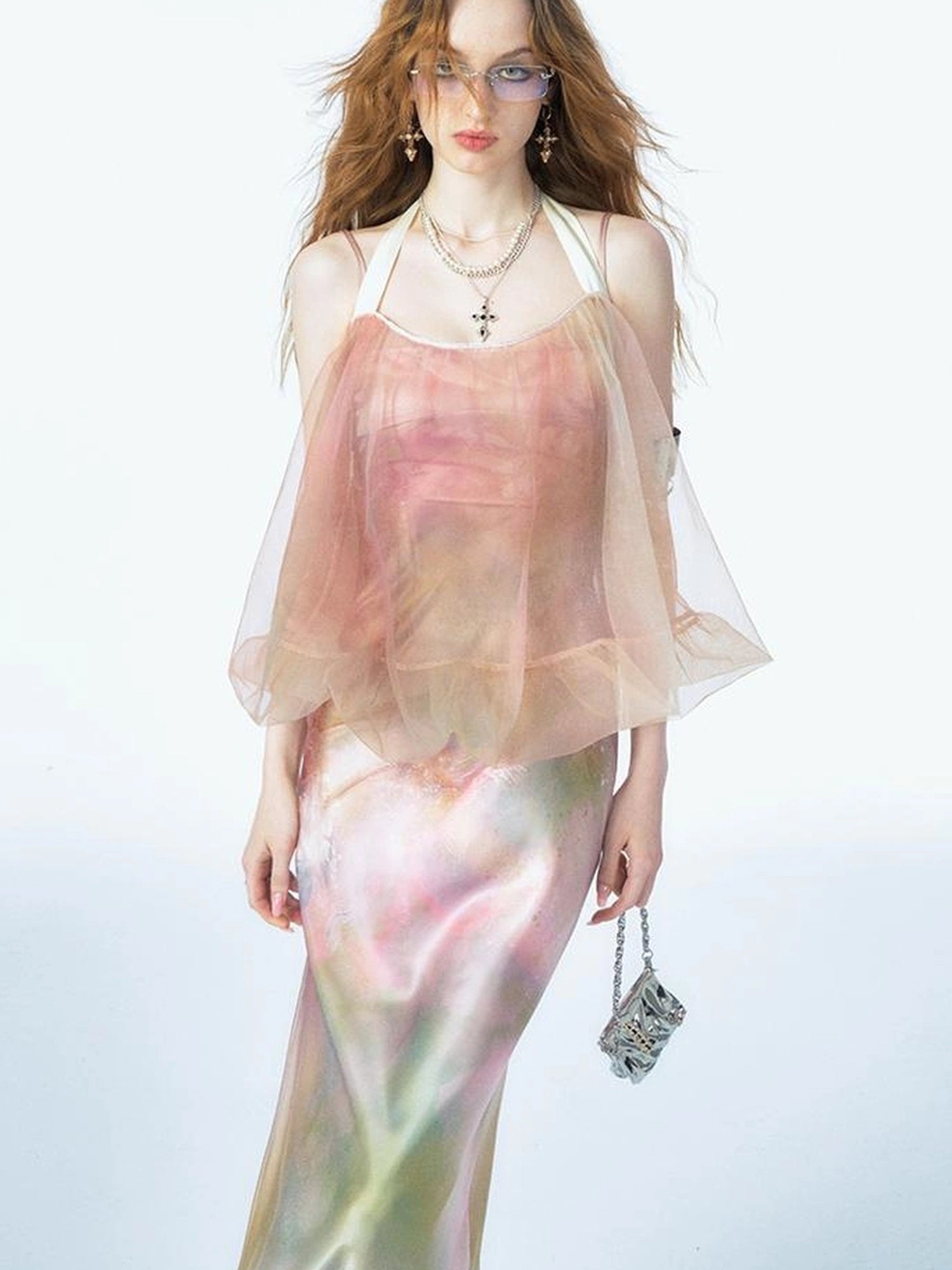 OfAkiva Of Akiva Ethereal Gauze Slip Dress