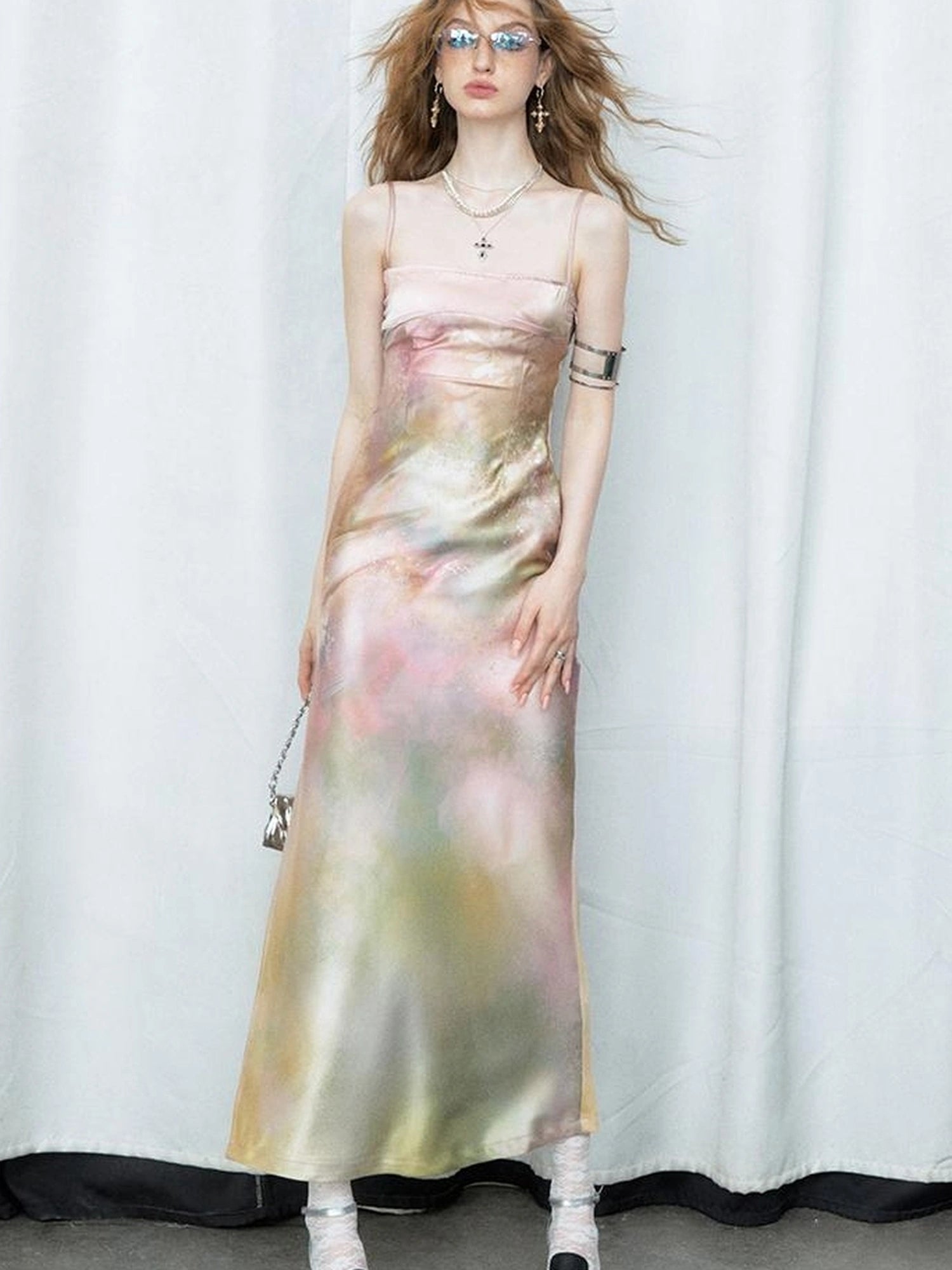 OfAkiva Of Akiva Ethereal Gauze Slip Dress