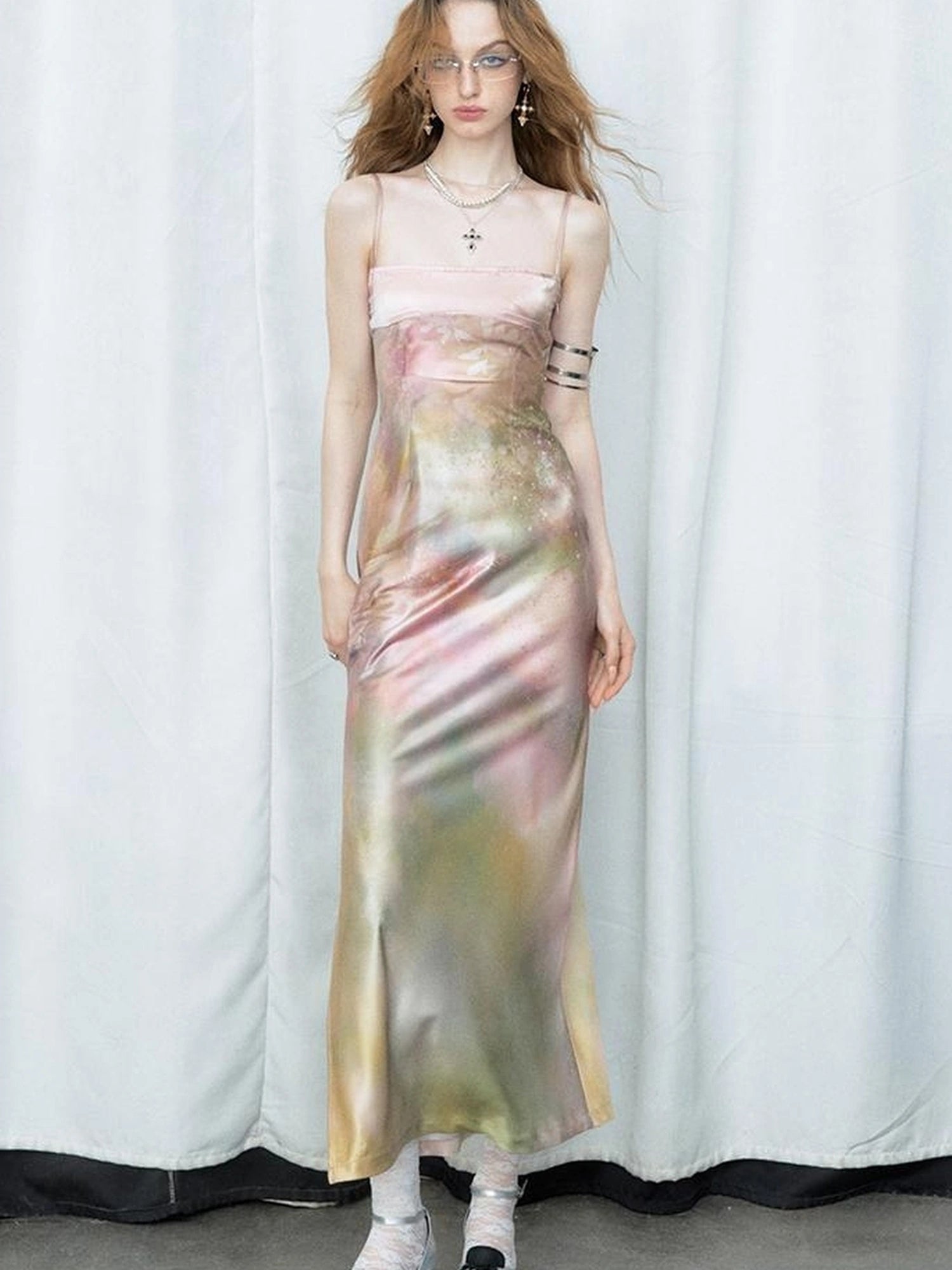 OfAkiva Of Akiva Ethereal Gauze Slip Dress