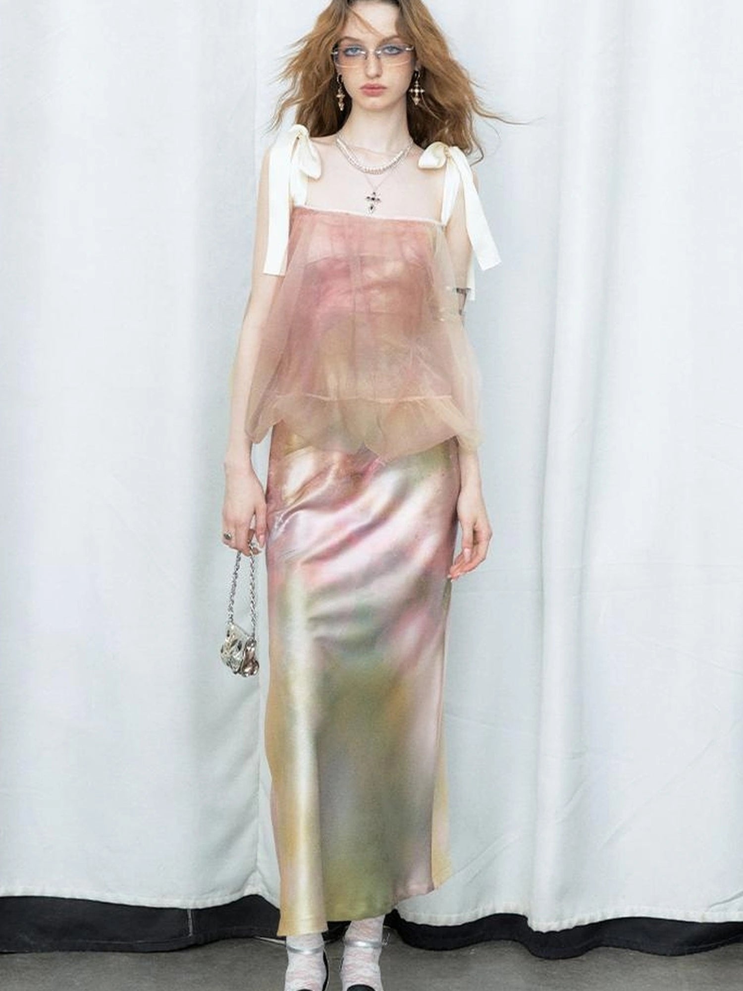 OfAkiva Of Akiva Ethereal Gauze Slip Dress