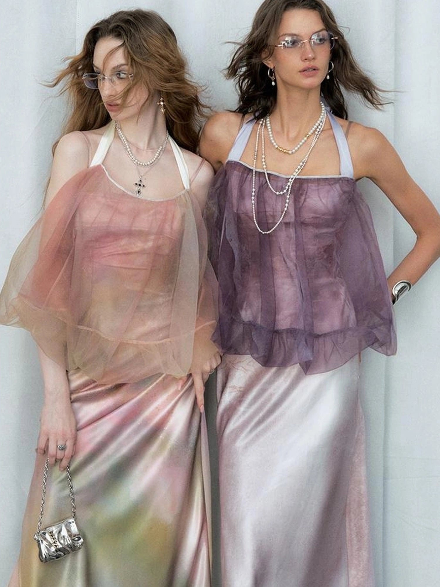 OfAkiva Of Akiva Ethereal Gauze Slip Dress