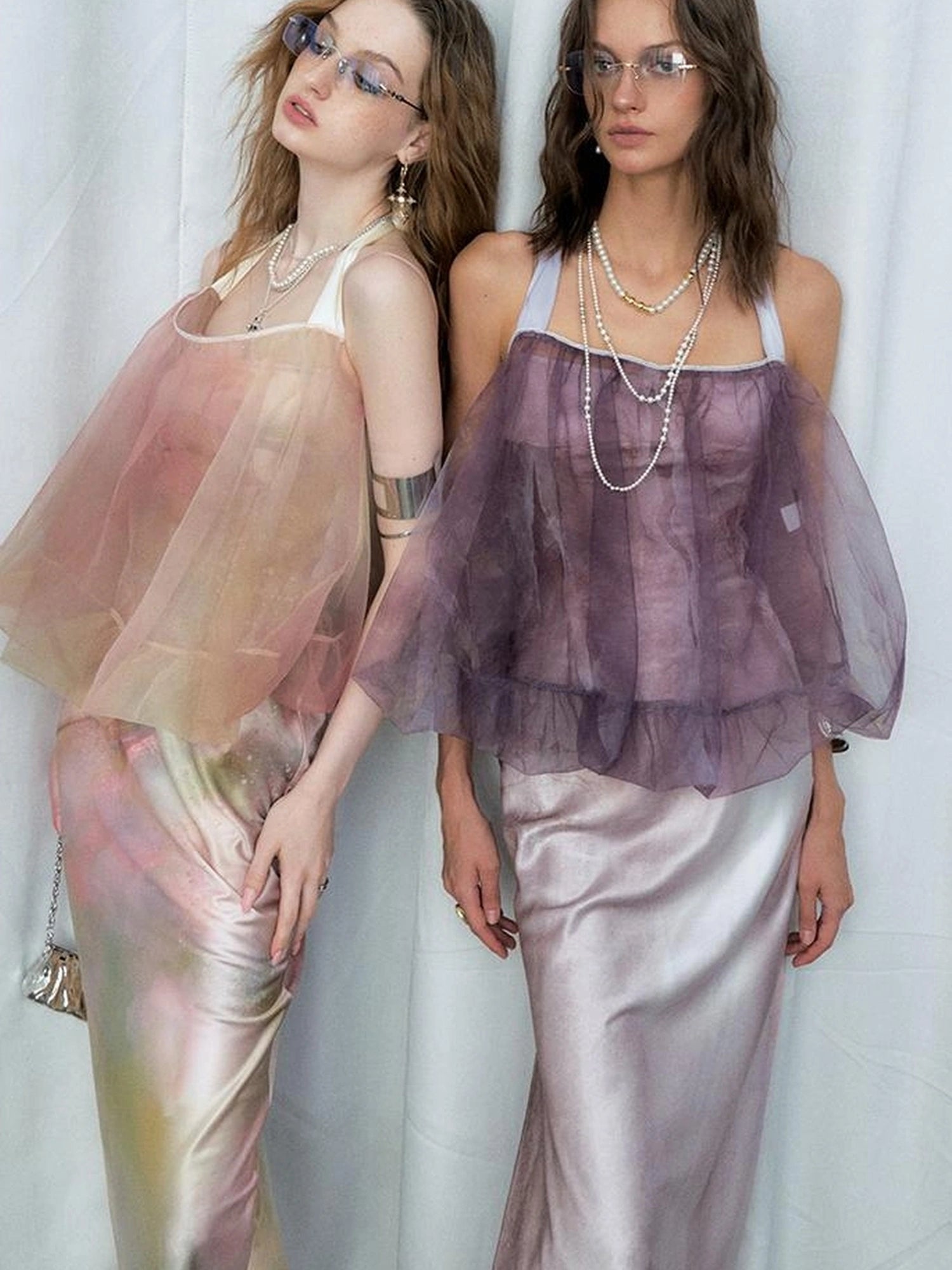 OfAkiva Of Akiva Ethereal Gauze Slip Dress