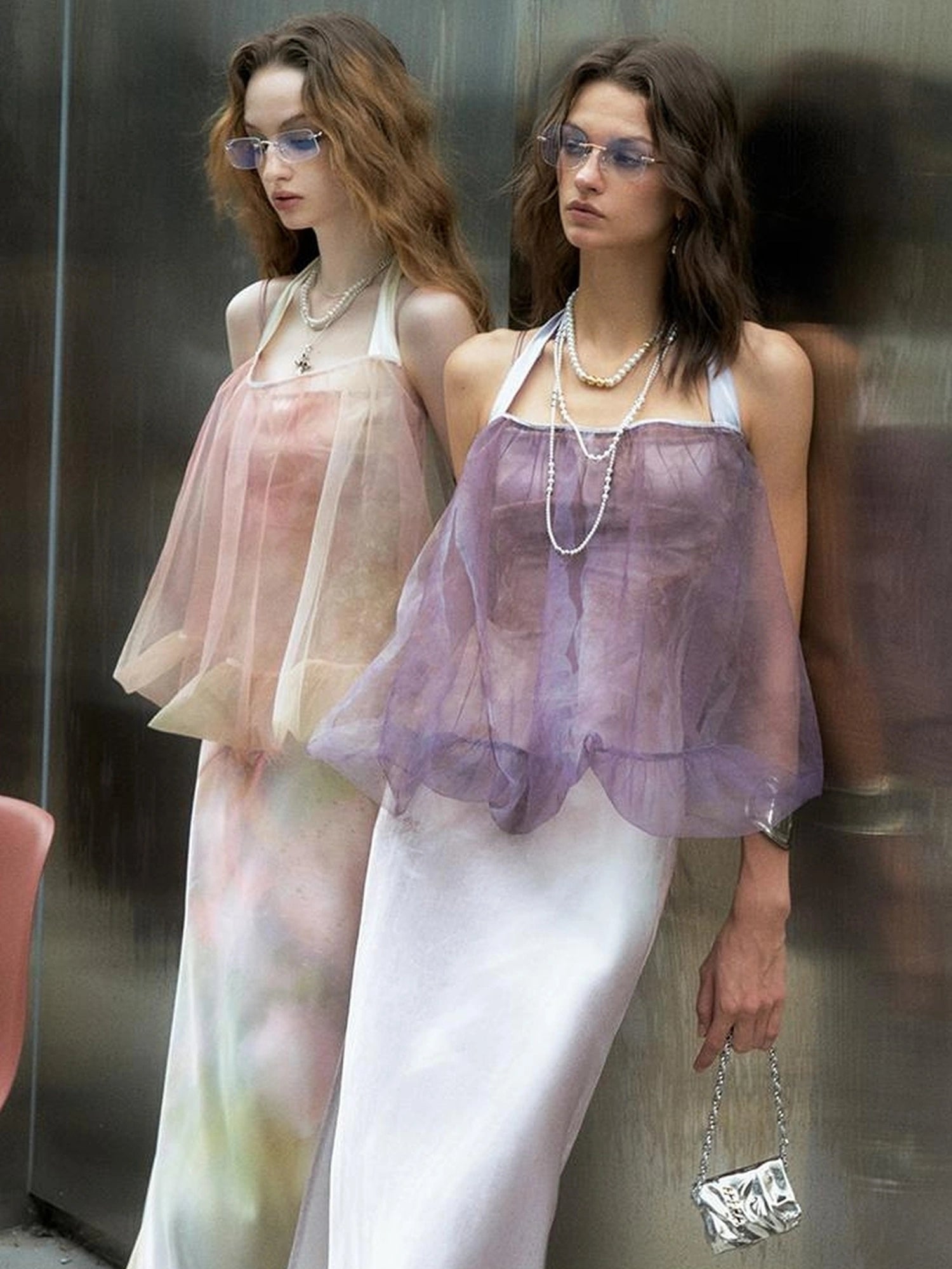 OfAkiva Of Akiva Ethereal Gauze Slip Dress