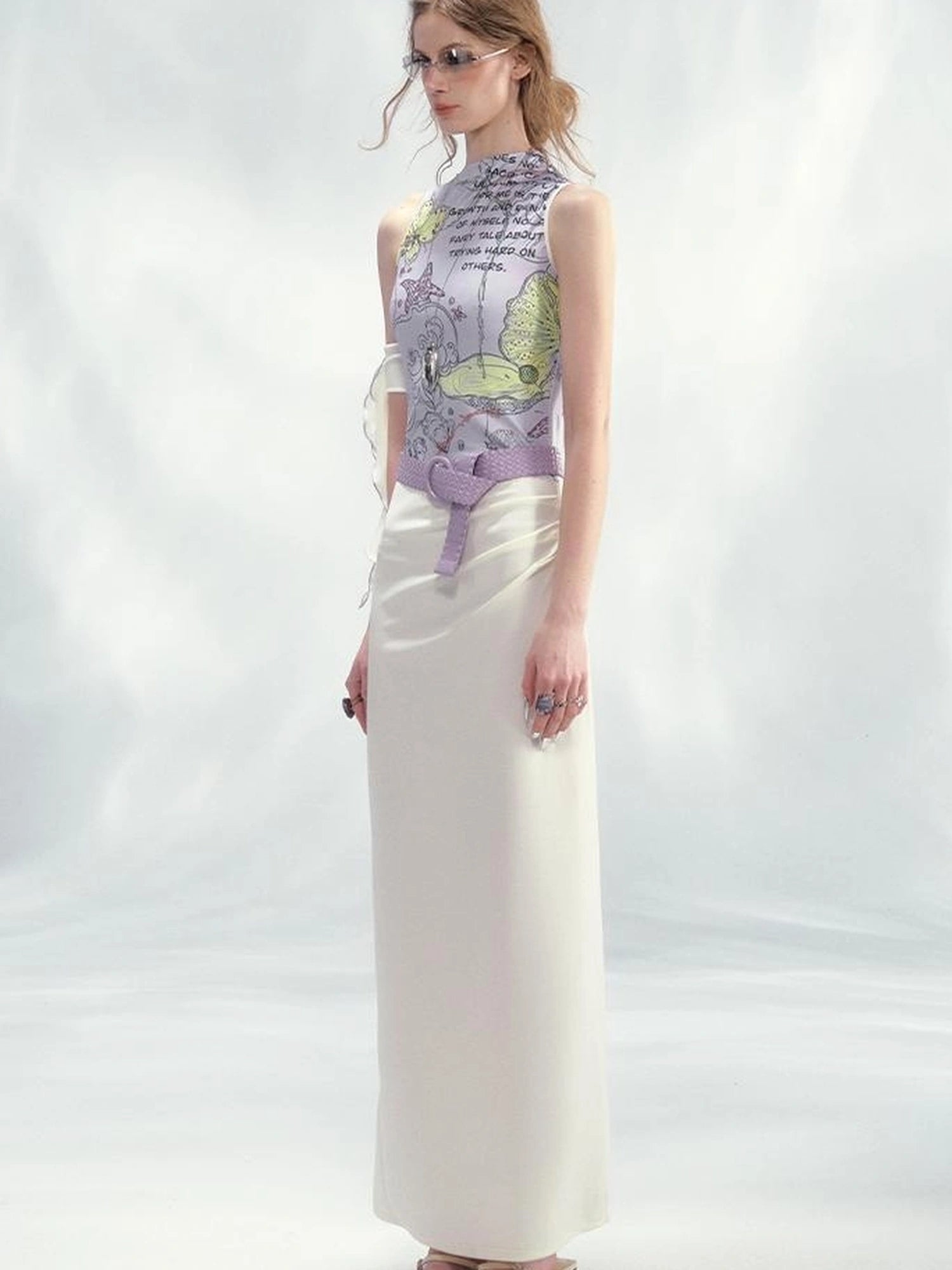 OfAkiva Off Shoulder Asymmetrical Print Dress