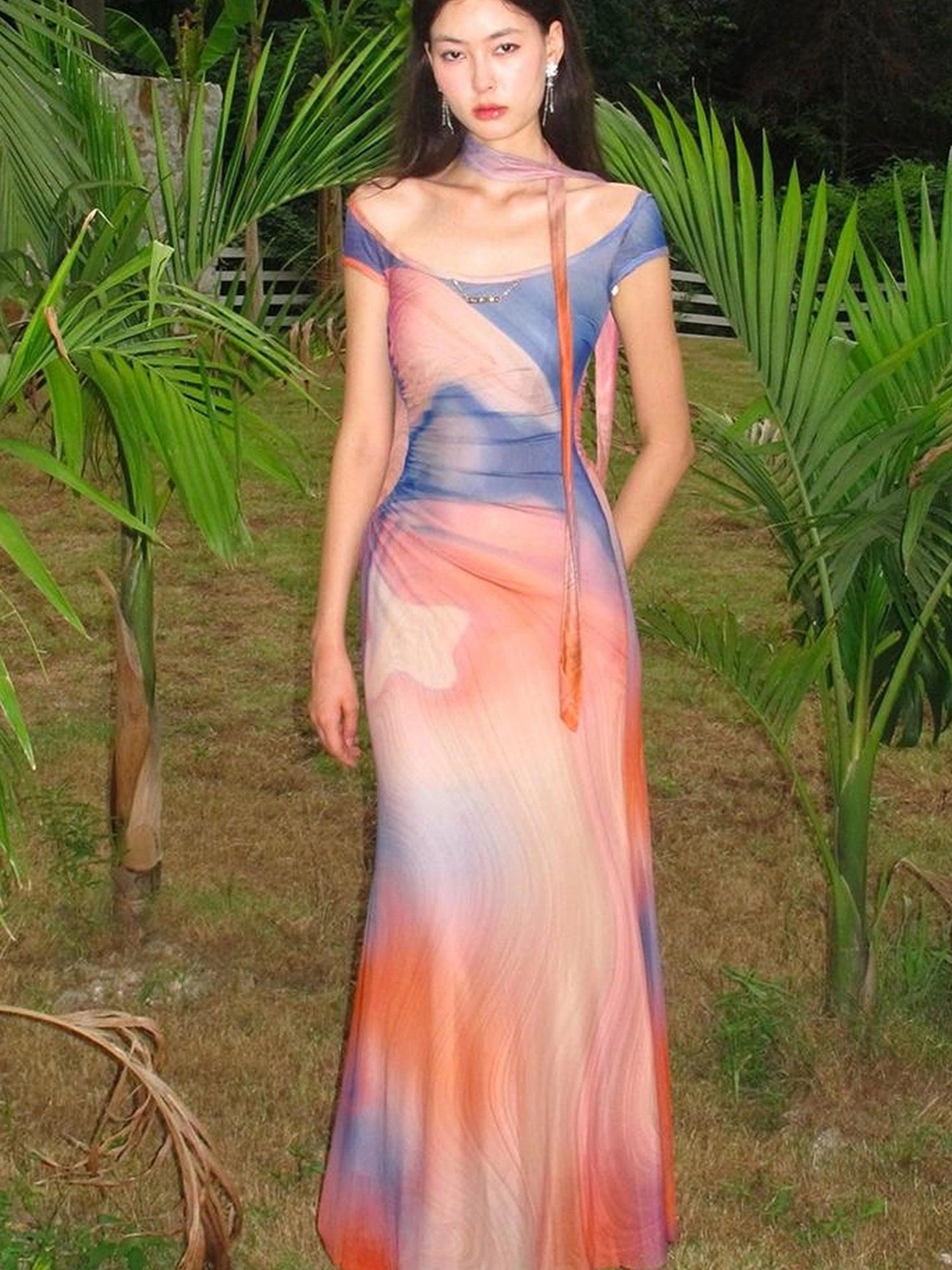 OfAkiva Oil Painting Floral Sundress