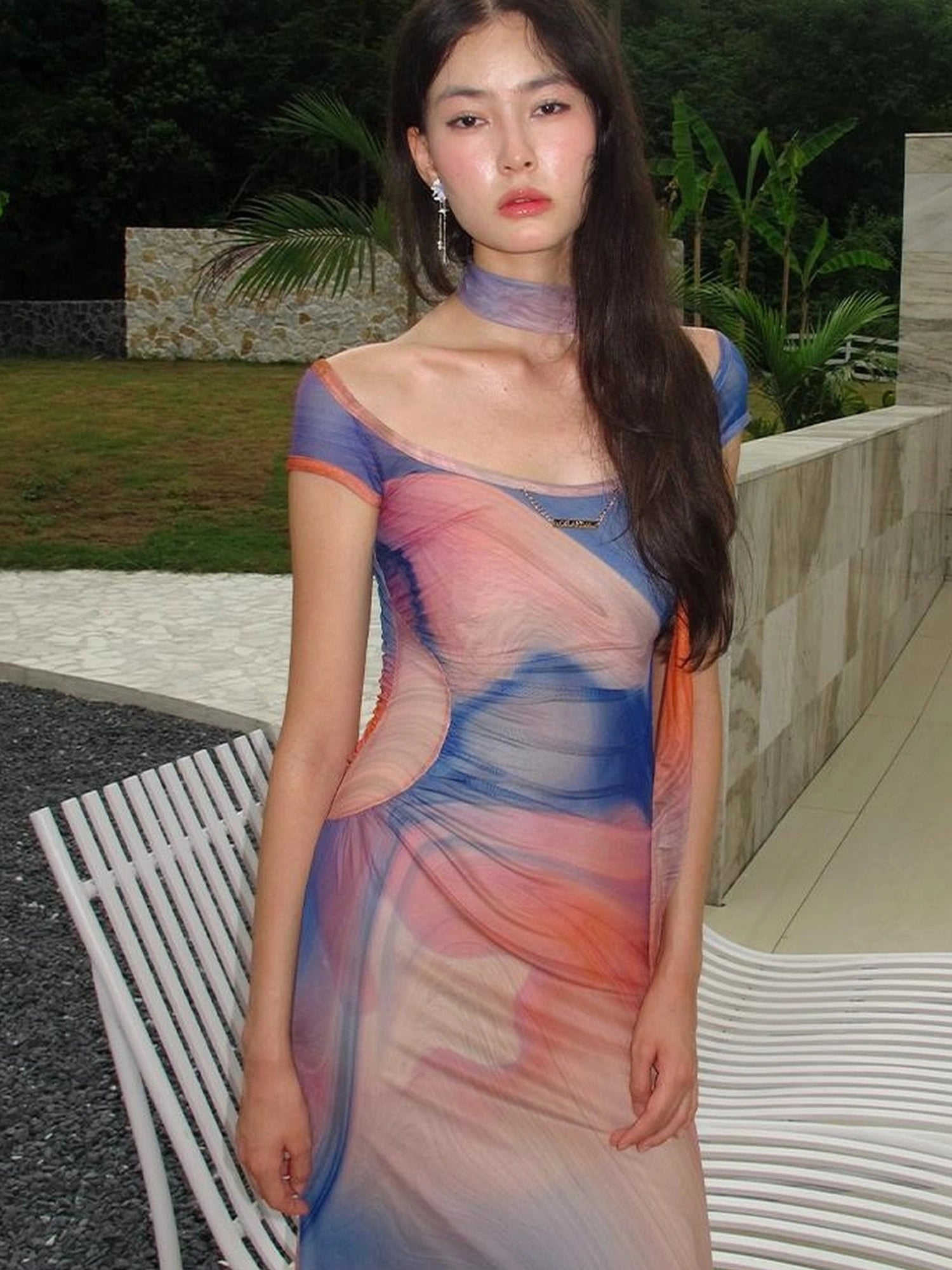 OfAkiva Oil Painting Floral Sundress