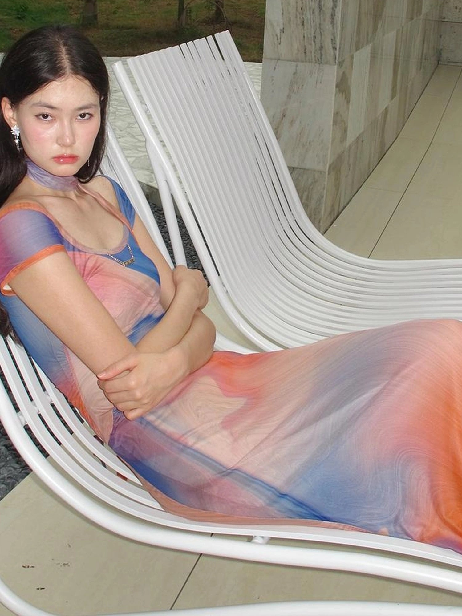 OfAkiva Oil Painting Floral Sundress