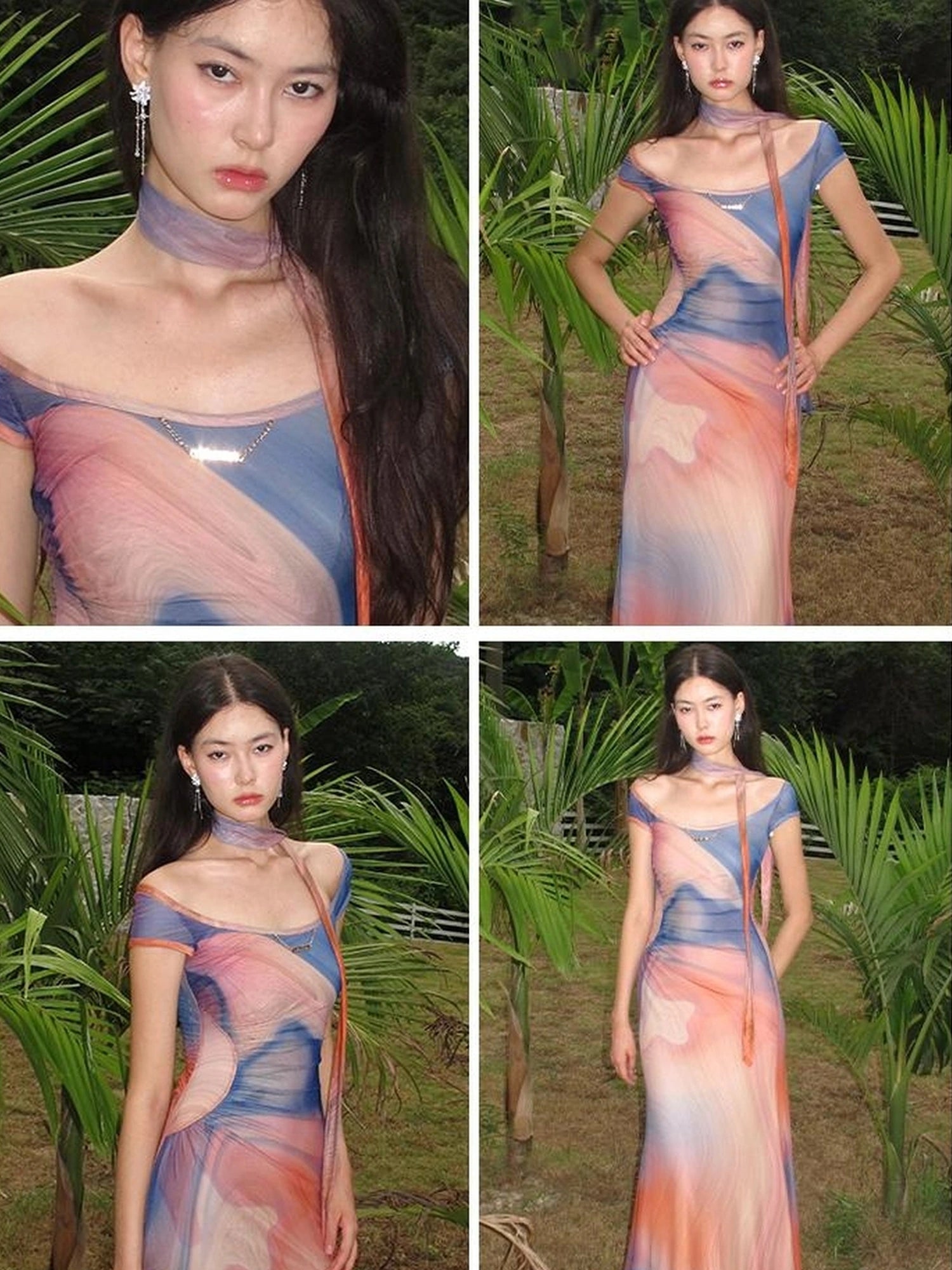 OfAkiva Oil Painting Floral Sundress